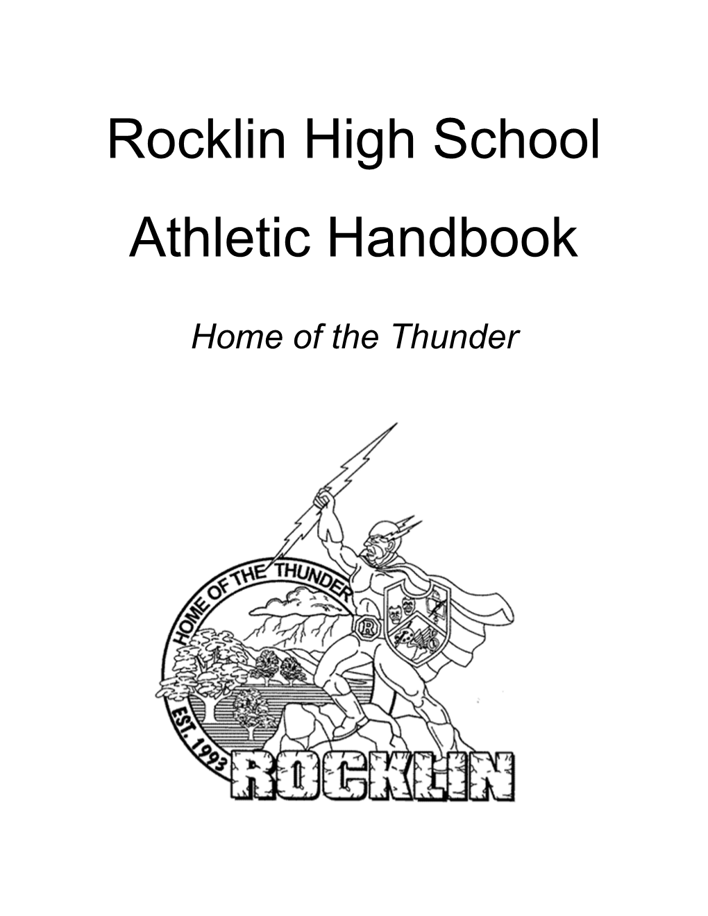 Rocklin High School Athletic Handbook