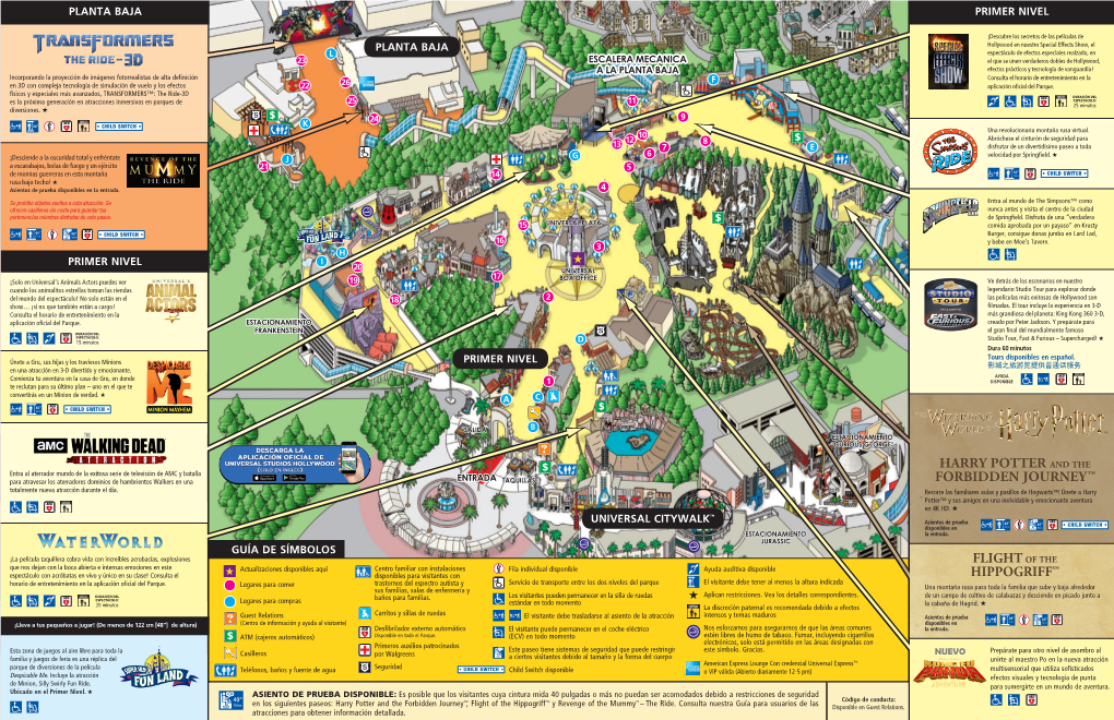 Mapa Del Parque Universal Studios Hollywood
