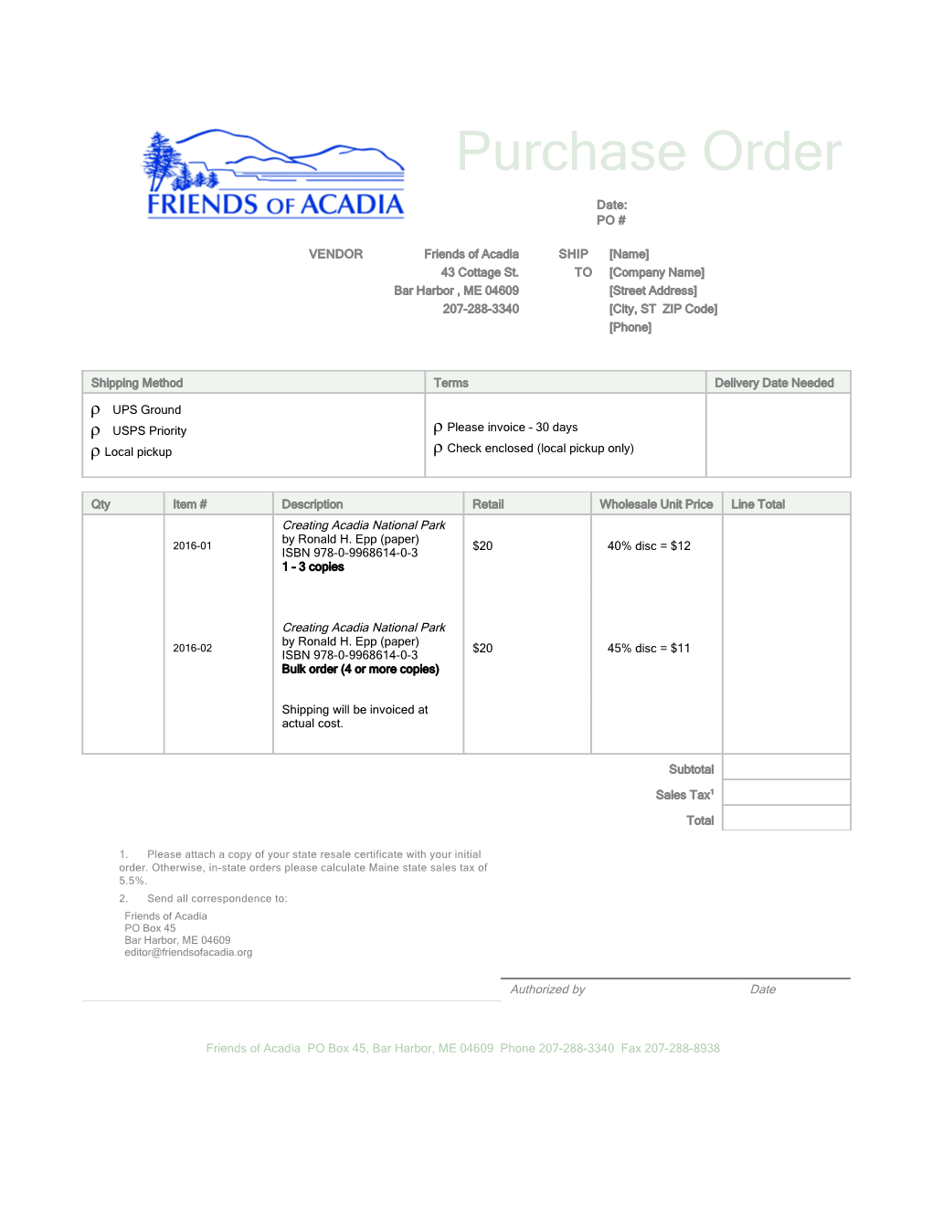 Purchase Order (Green Design)