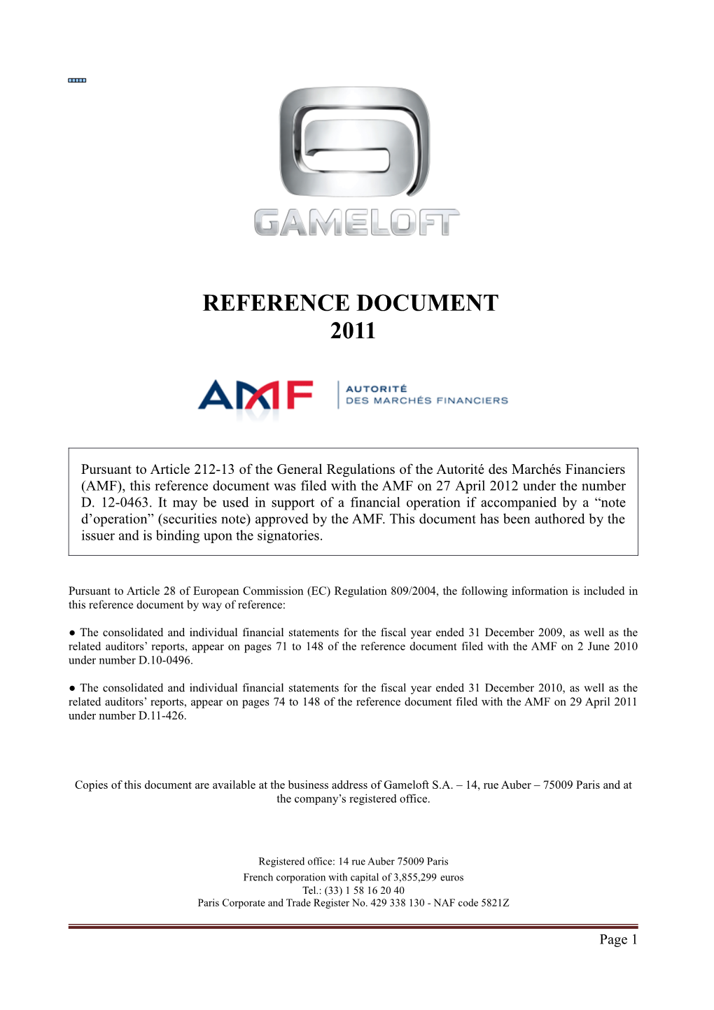 Reference Document 2011