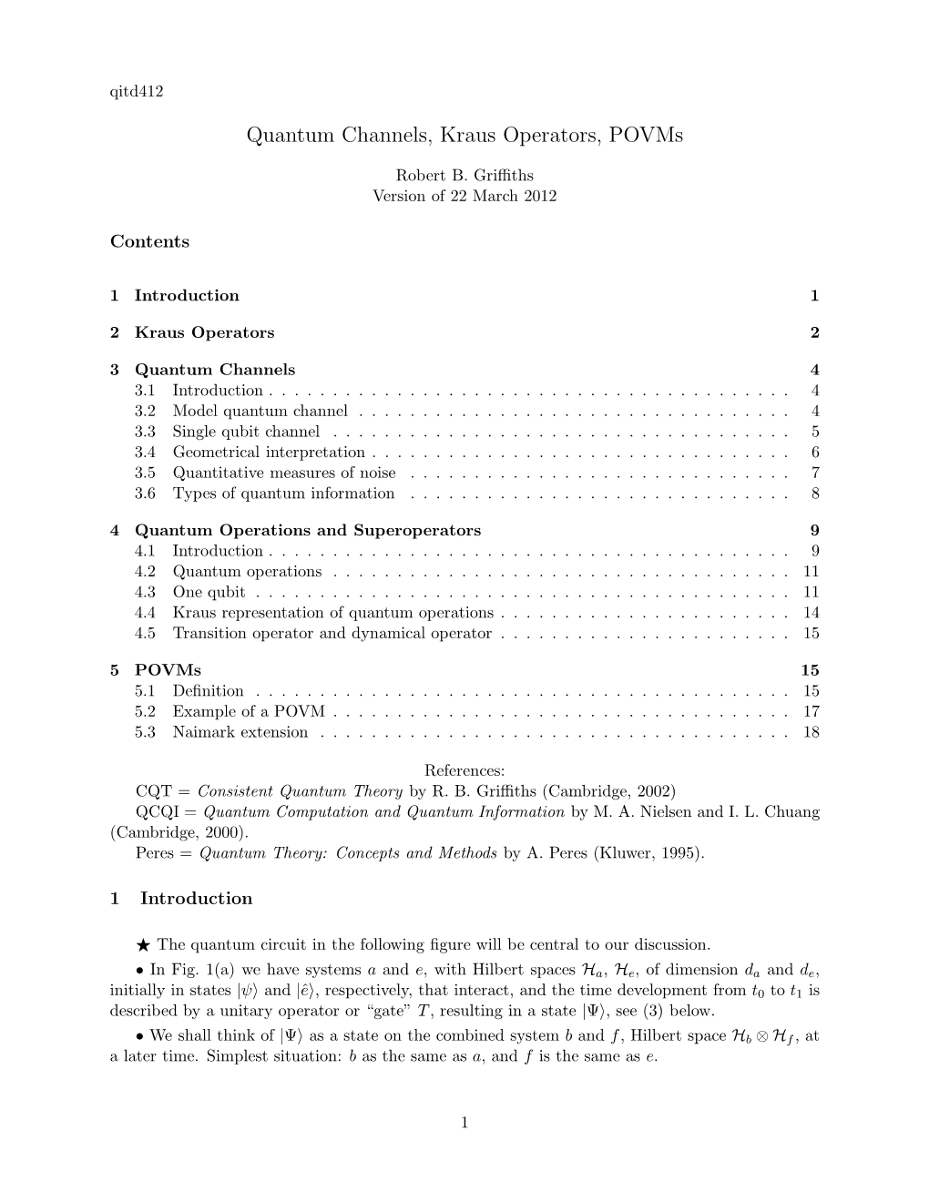 Quantum Channels, Kraus Operators, Povms