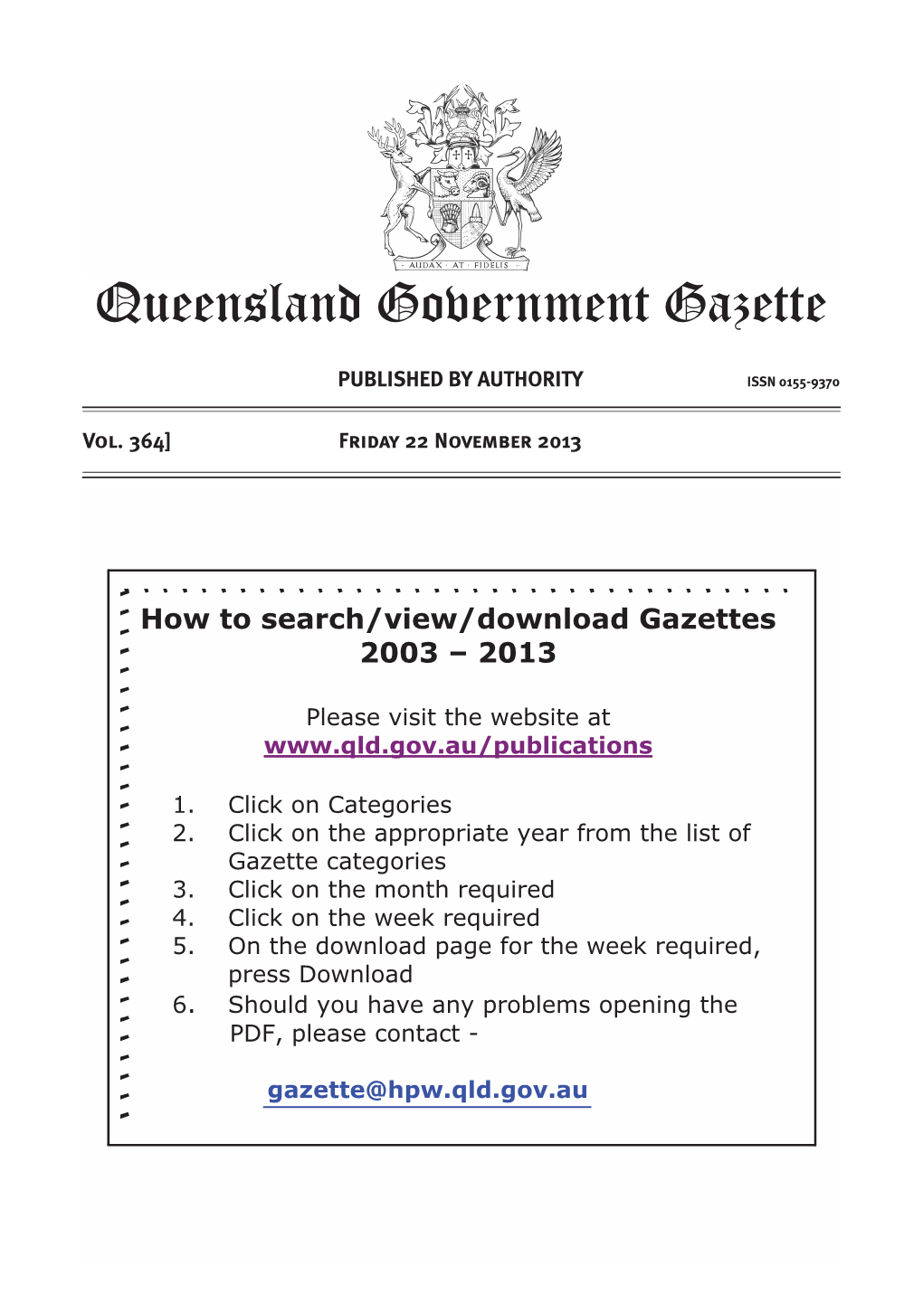 Queensland Government Gazette