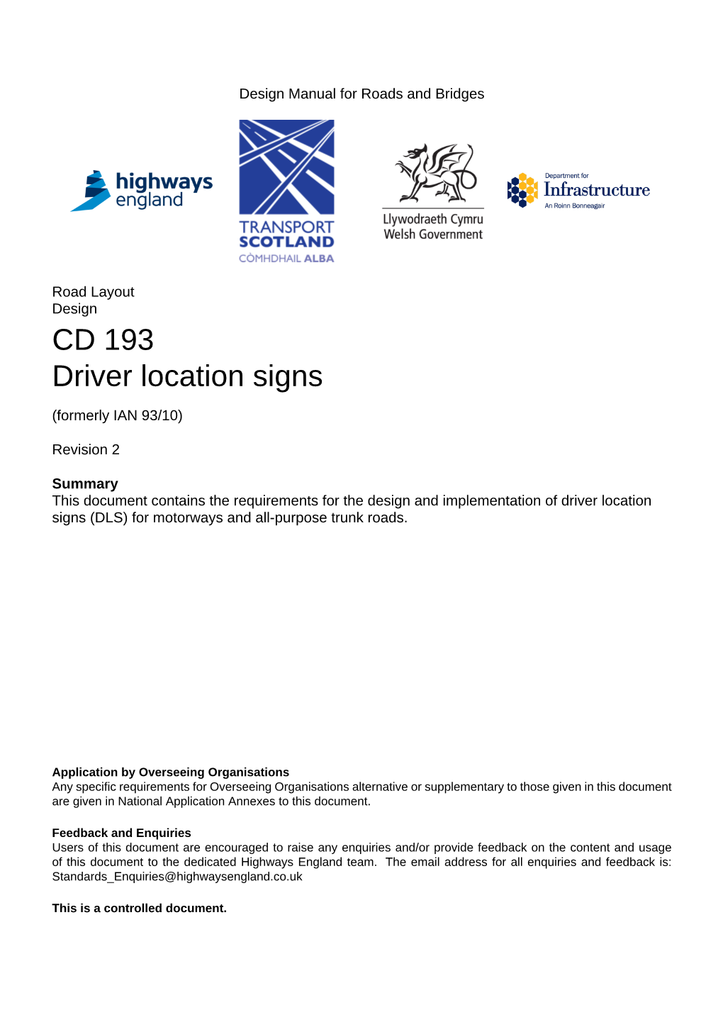 CD 193 Driver Location Signs