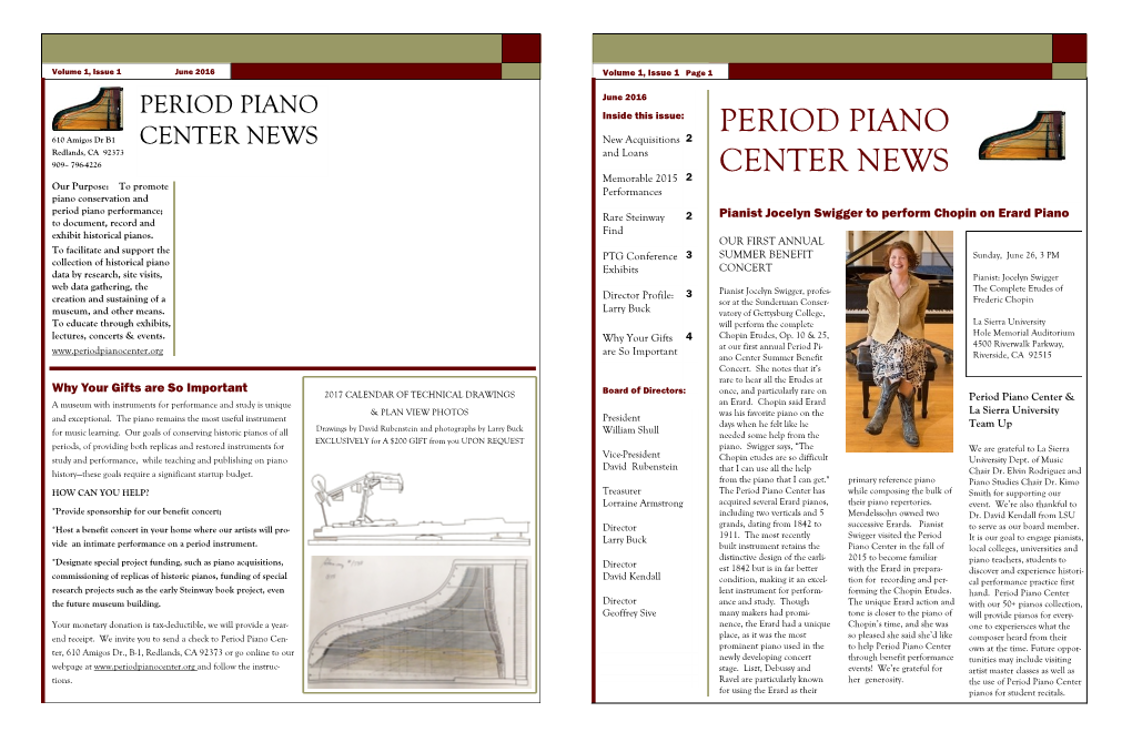 PERIOD PIANO CENTER NEWS Page 2 Page 3