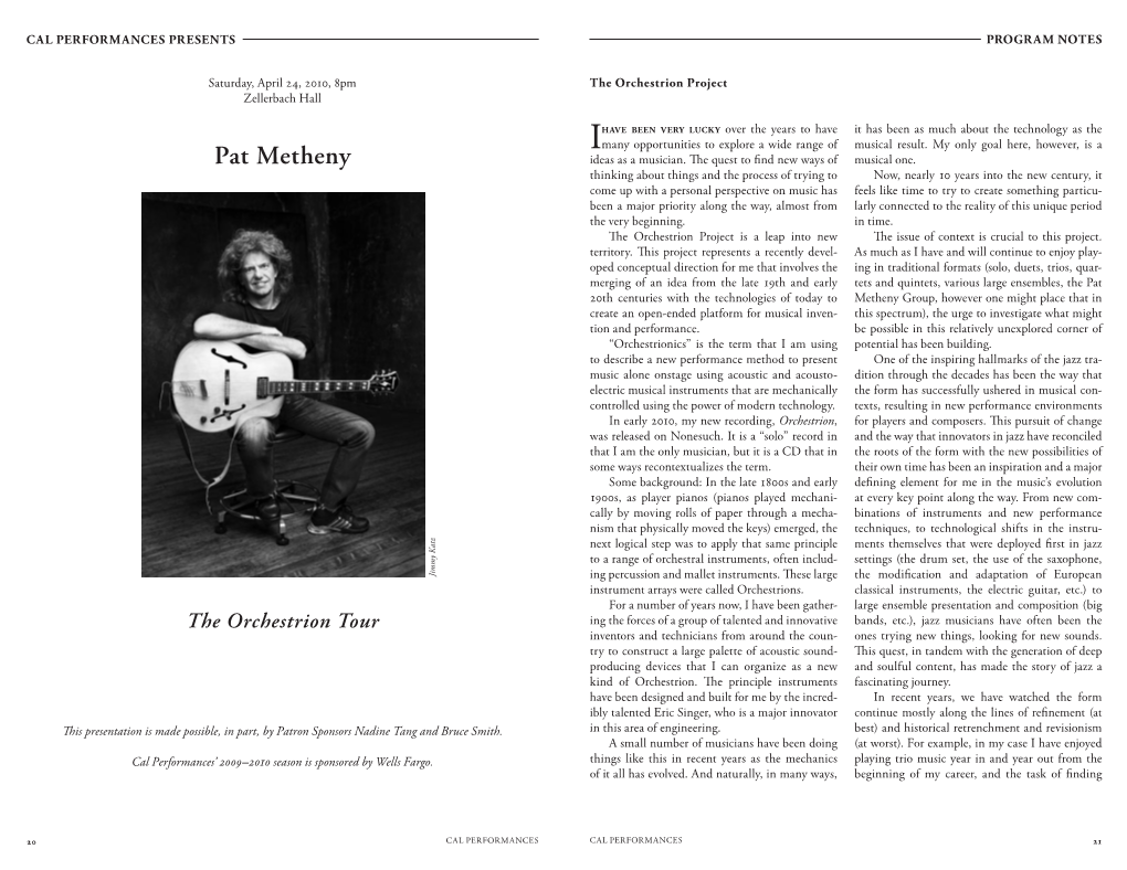 Pat Metheny Ideas As a Musician