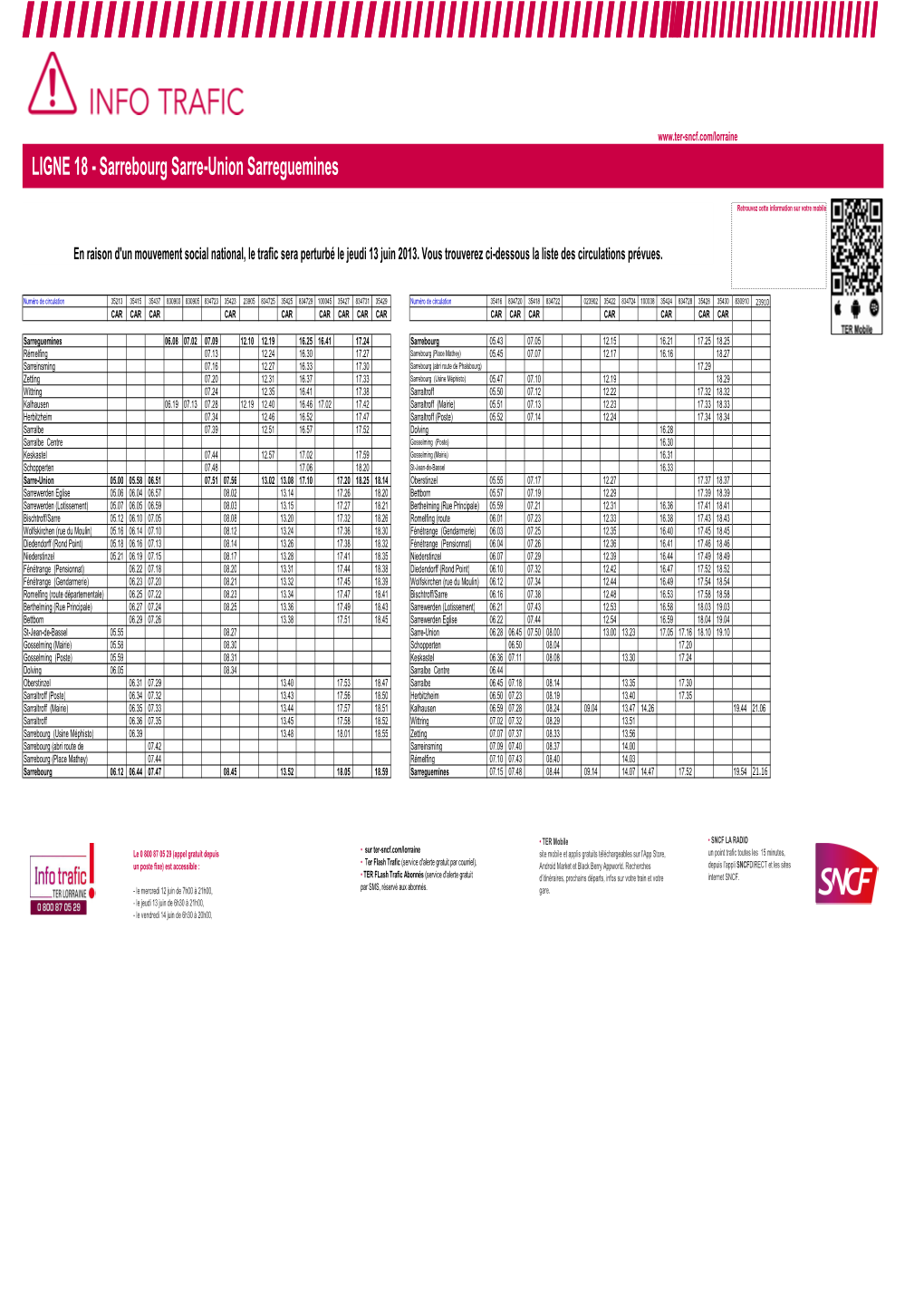 Ligne 18 Sarrebourg Sarre-Union Sarreguemines