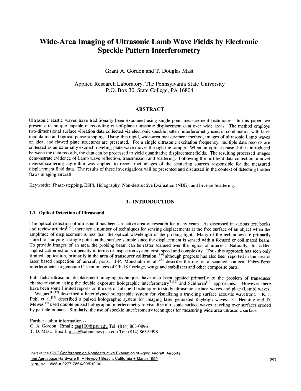 Speckle Pattern Interferometry