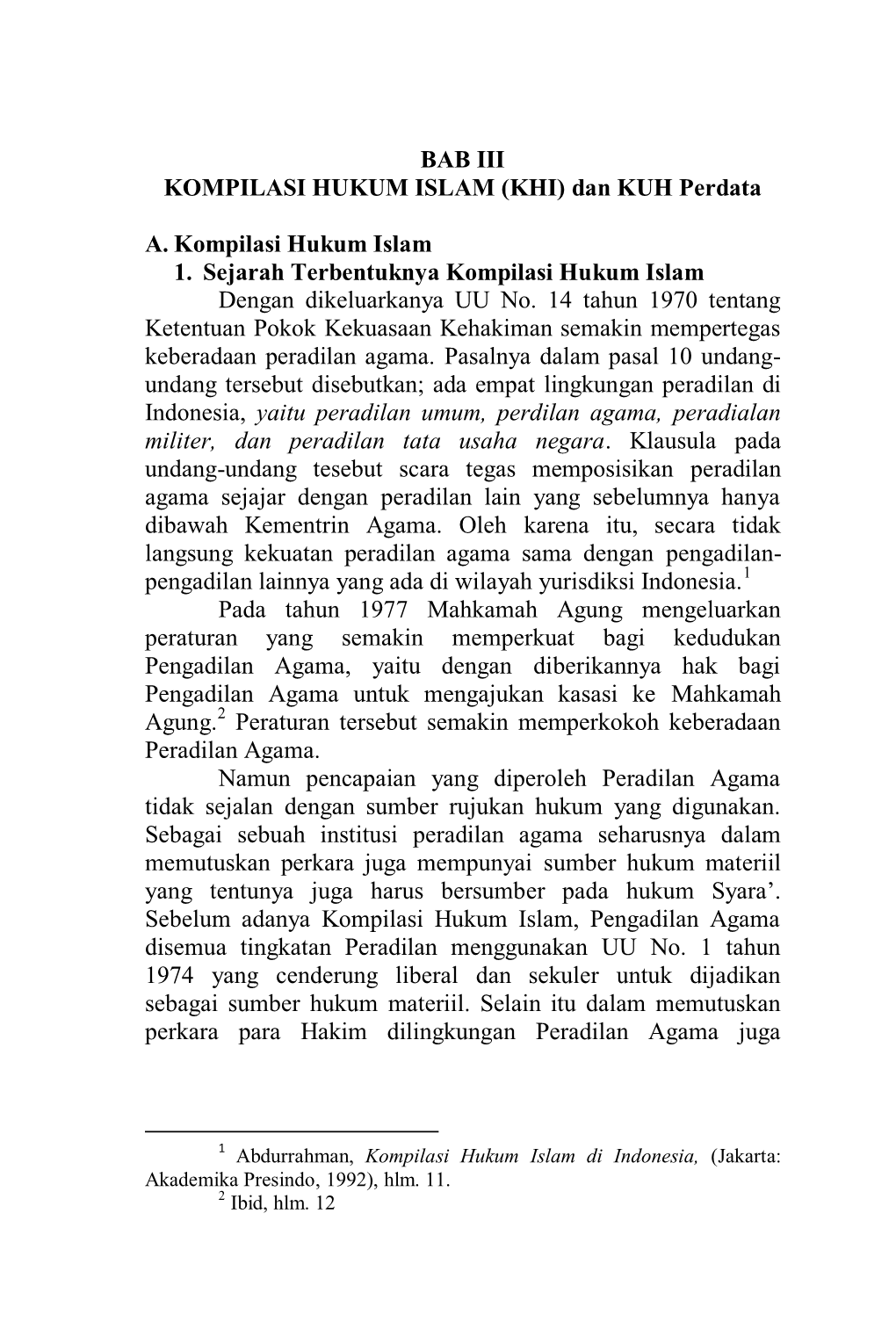 BAB III KOMPILASI HUKUM ISLAM (KHI) Dan KUH Perdata