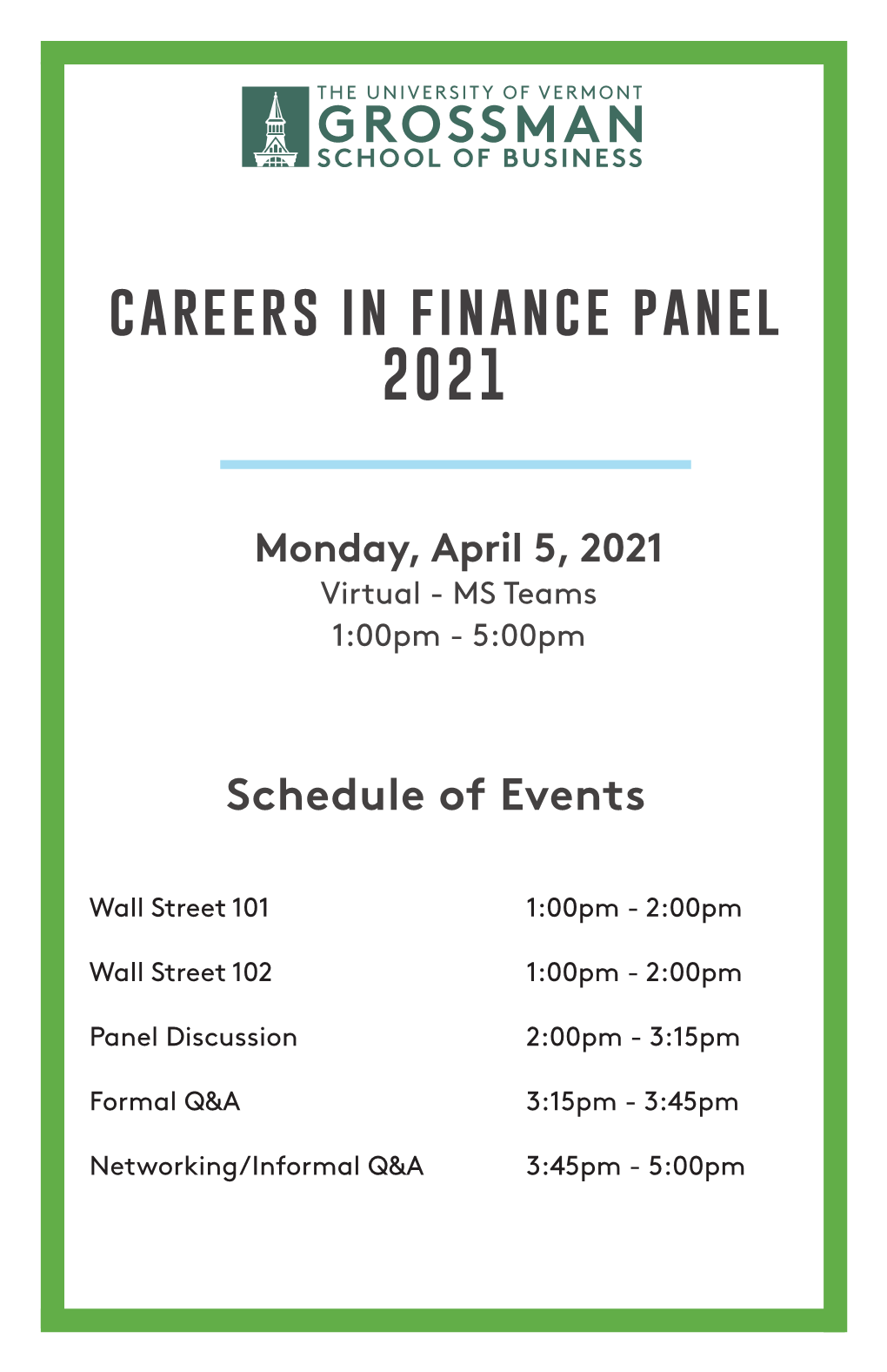 Careers in Finance Panel 2021