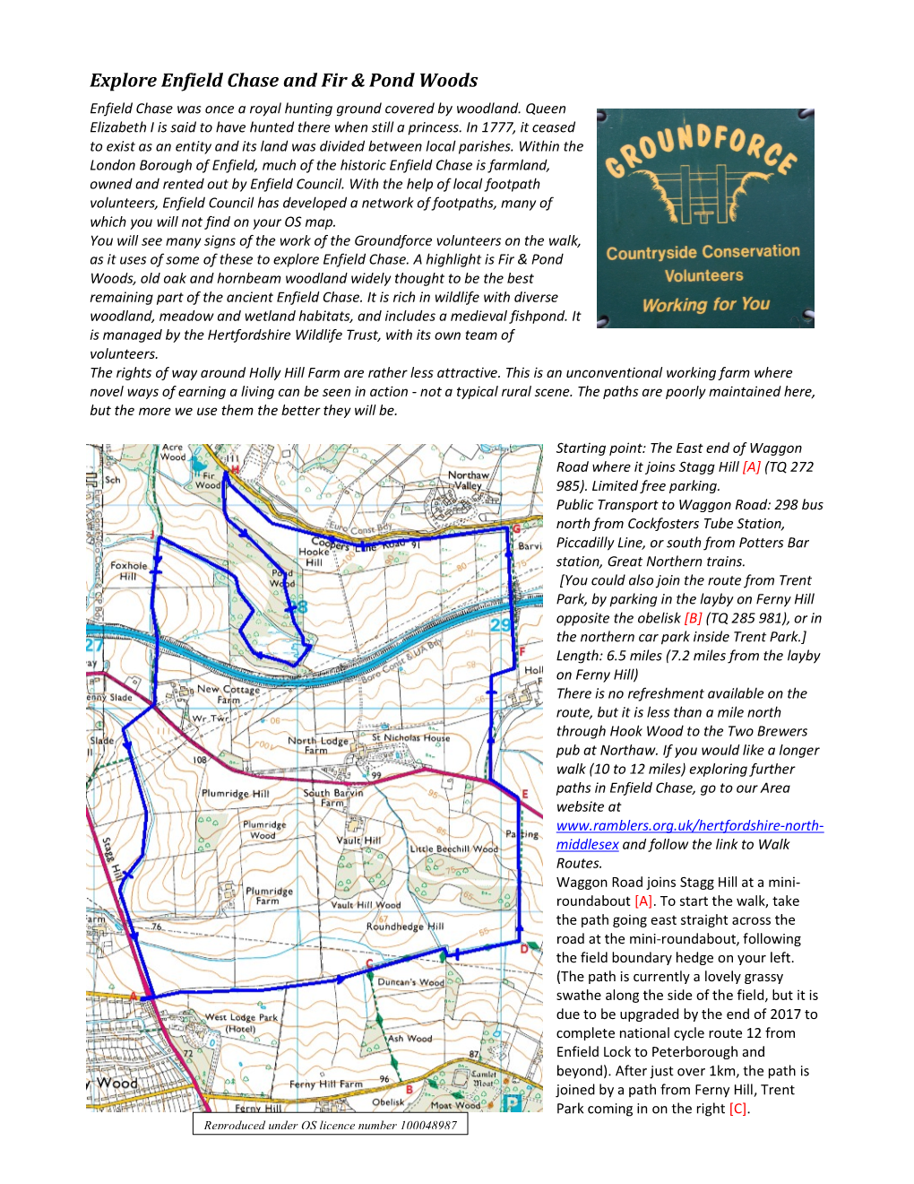 Explore Enfield Chase and Fir & Pond Woods Enfield Chase Was Once a Royal Hunting Ground Covered by Woodland