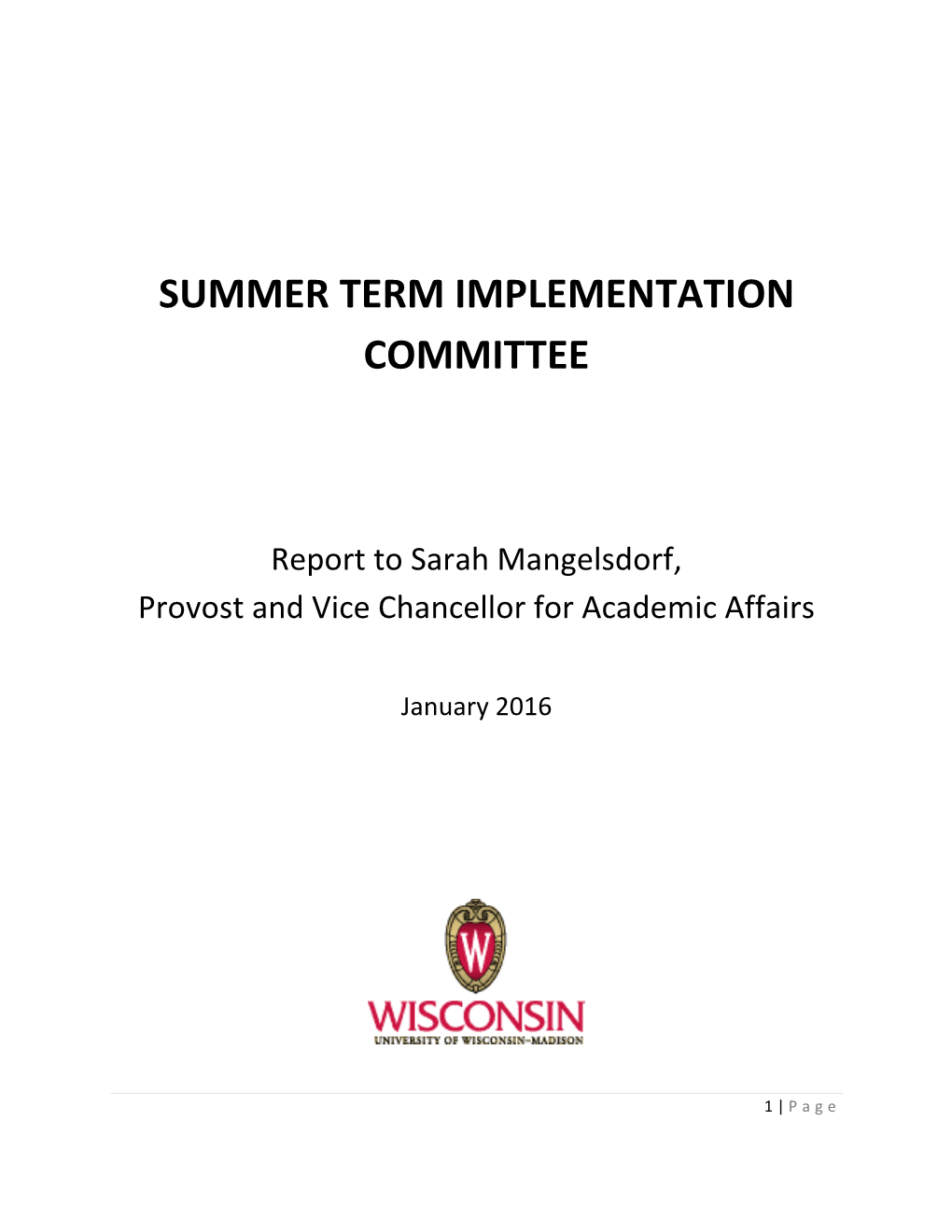 Summer Term Implementation Committee Report