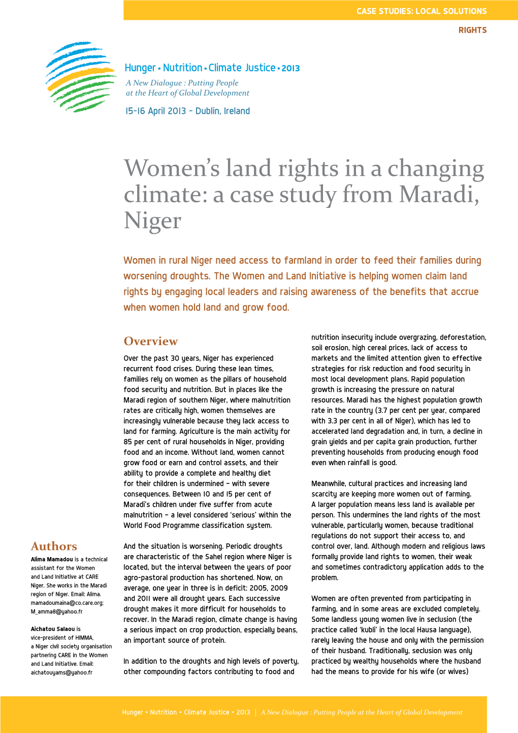 A Case Study from Maradi, Niger