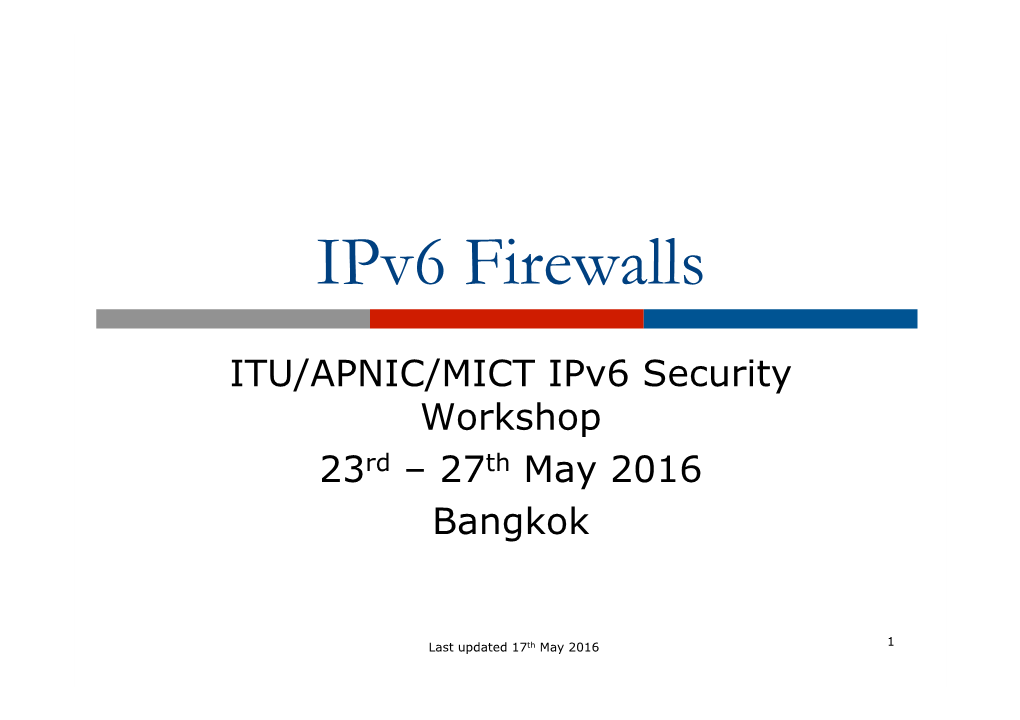 Ipv6 Firewalls