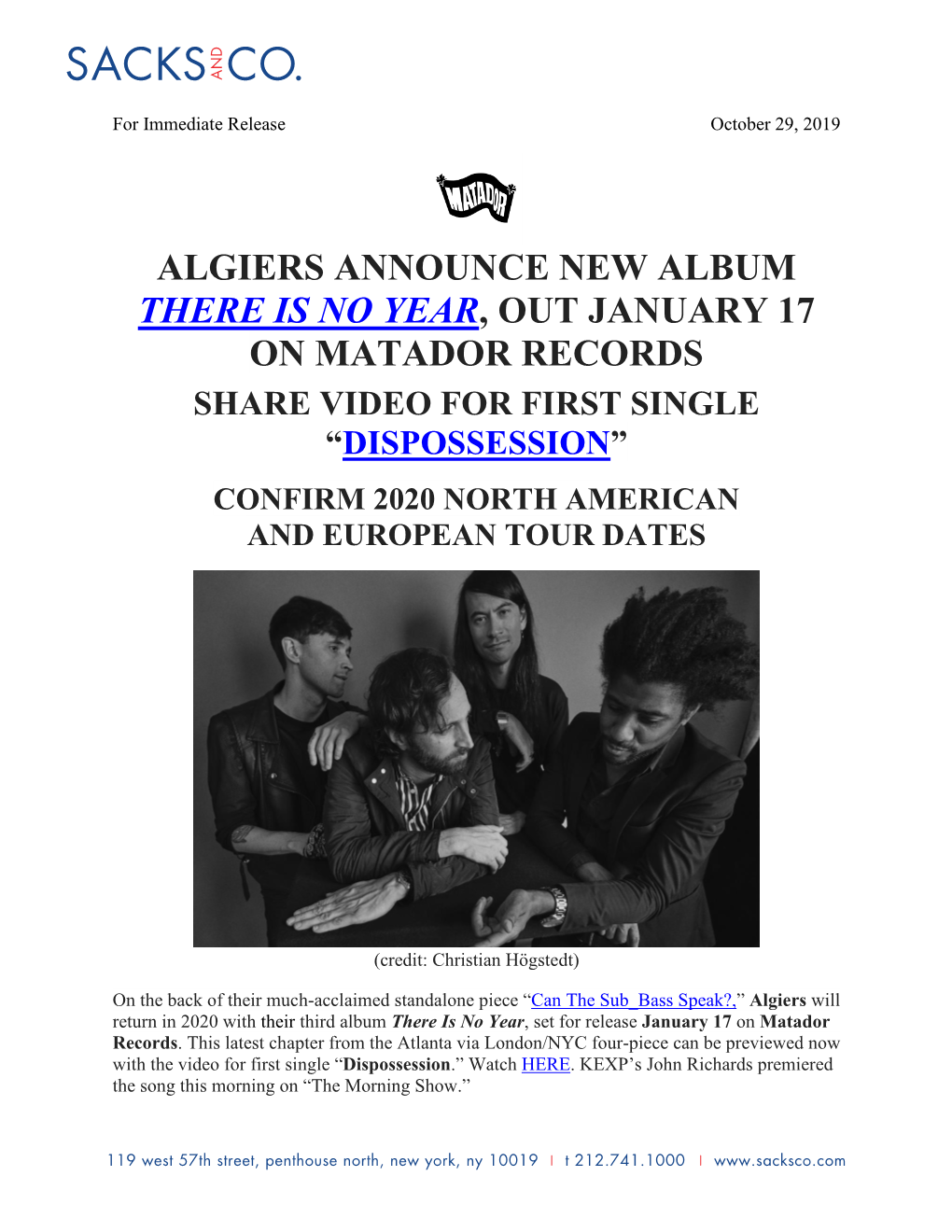 Algiers Press Release 2019