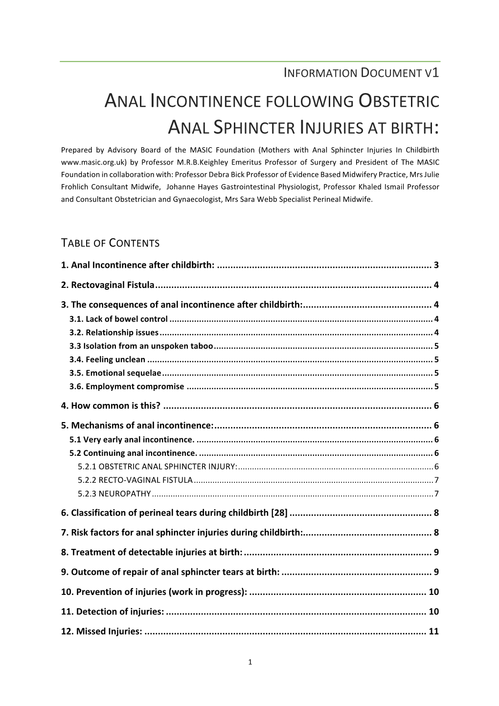 Anal Incontinence After OASI Study