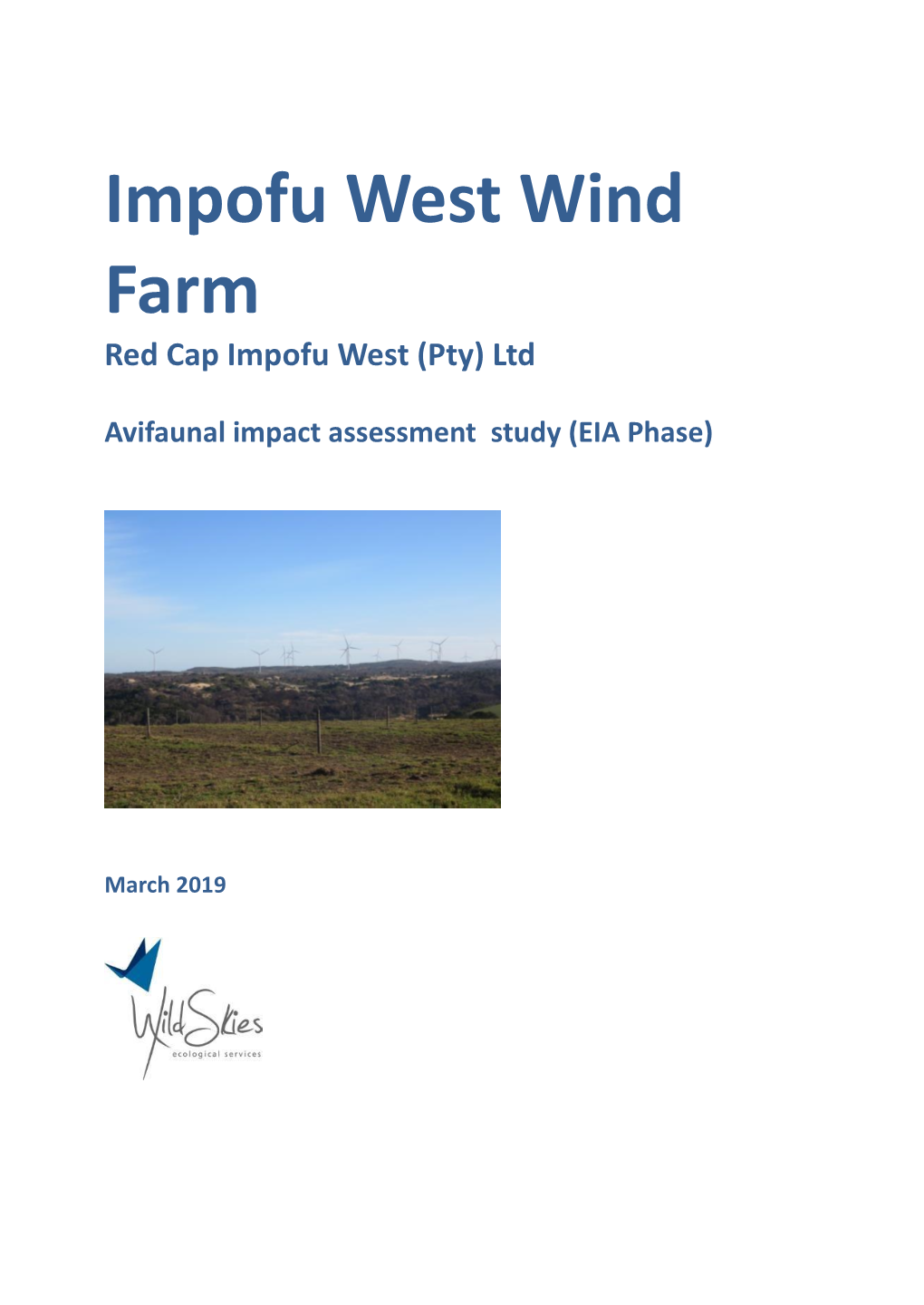 Impofu West Wind Farm Red Cap Impofu West (Pty) Ltd