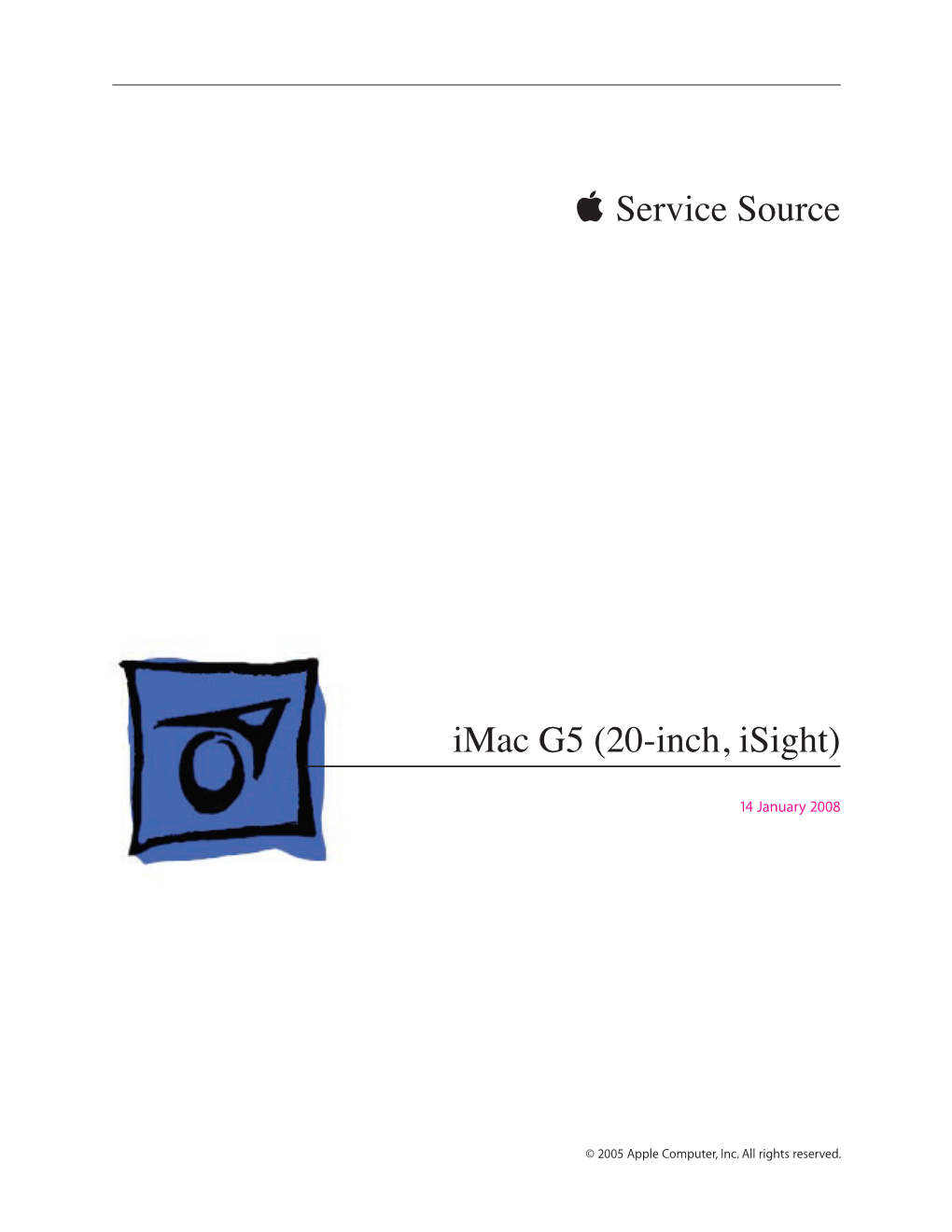 Service Source Imac G5 (20-Inch, Isight)