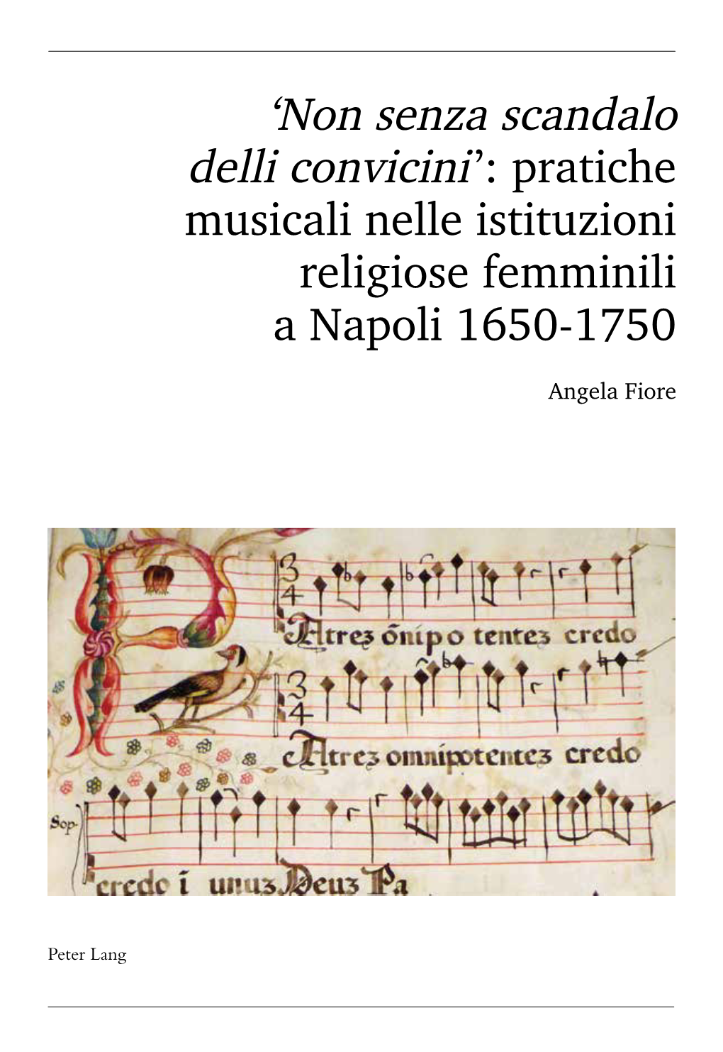 Musicali Nelle Istituzioni Religiose Femminili a Napoli 1650-1750