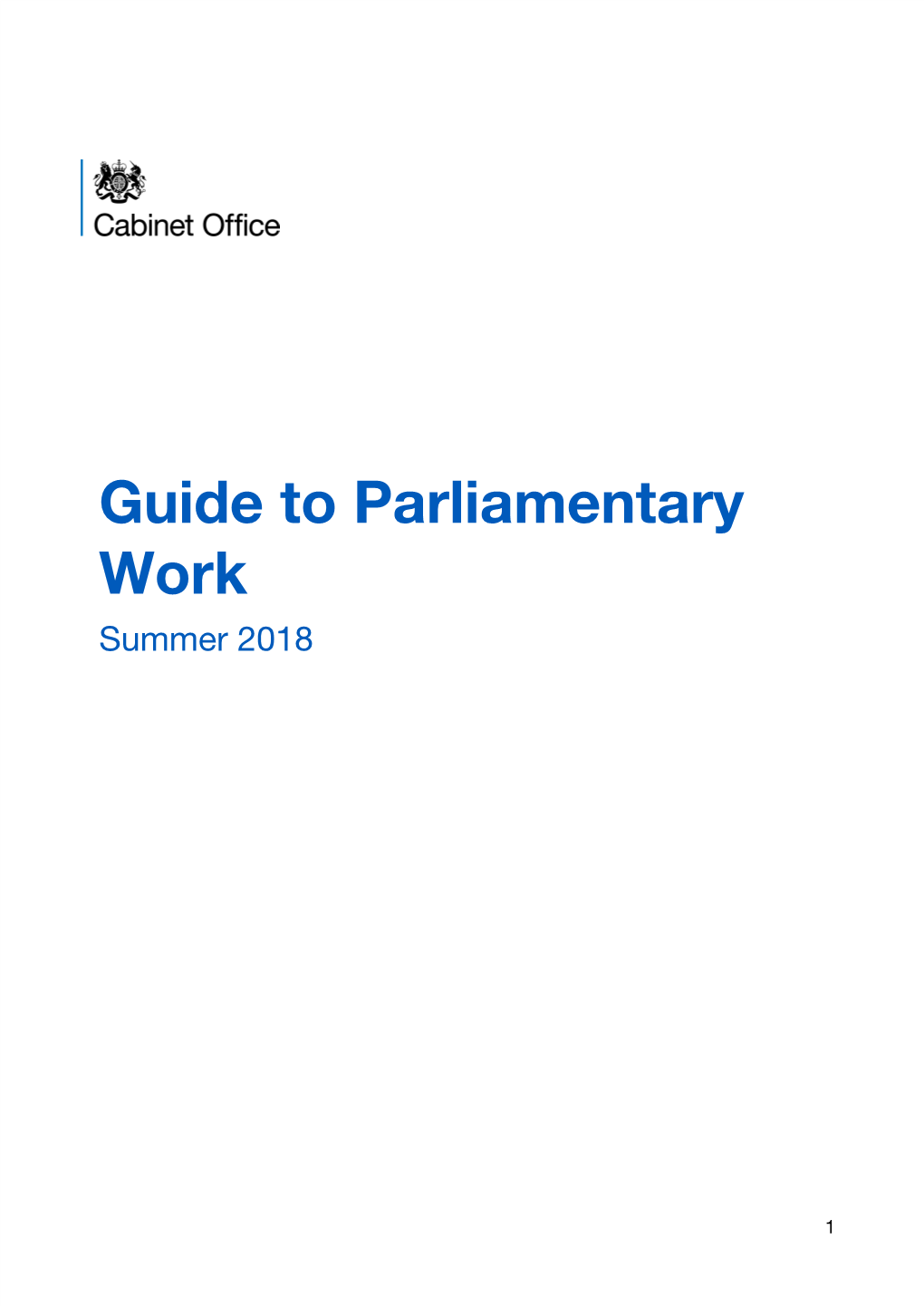 Guide to Parliamentary Work Summer 2018