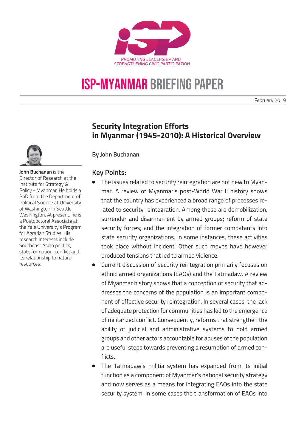 ISP-Myanmar Briefing Paper