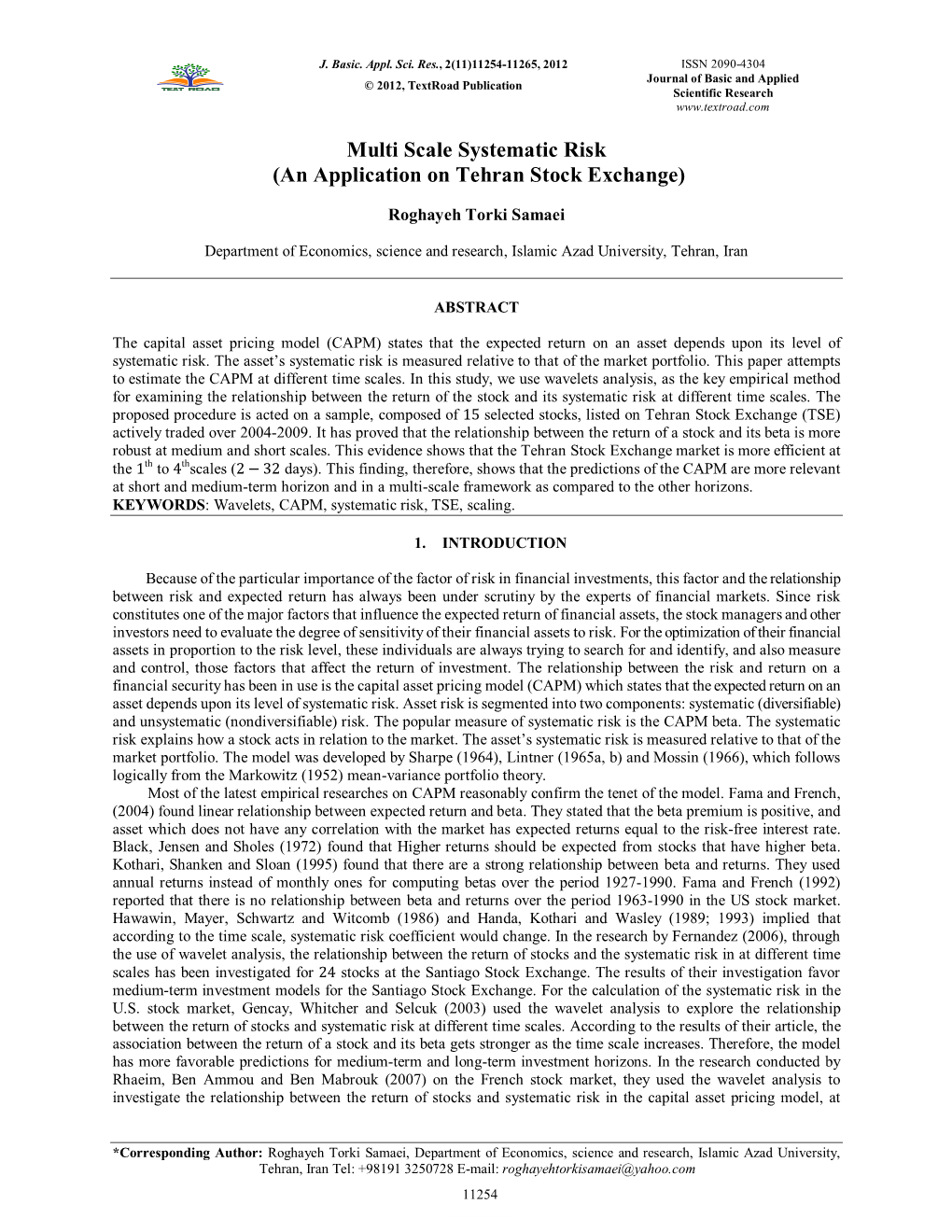 Multi Scale Systematic Risk (An Application on Tehran Stock Exchange)