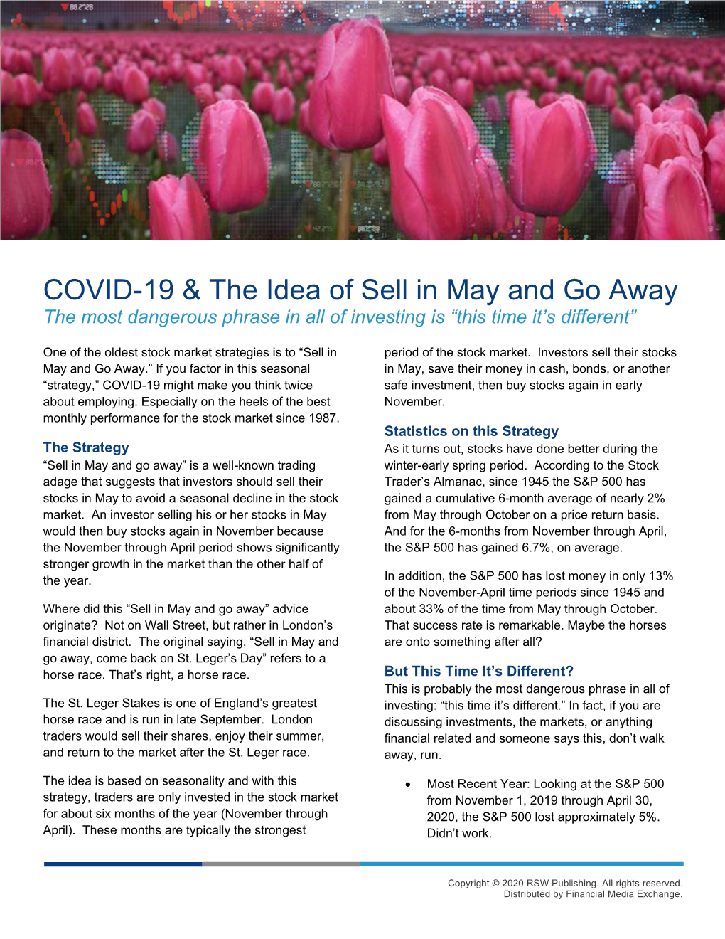 COVID-19 & the Idea of Sell in May and Go Away