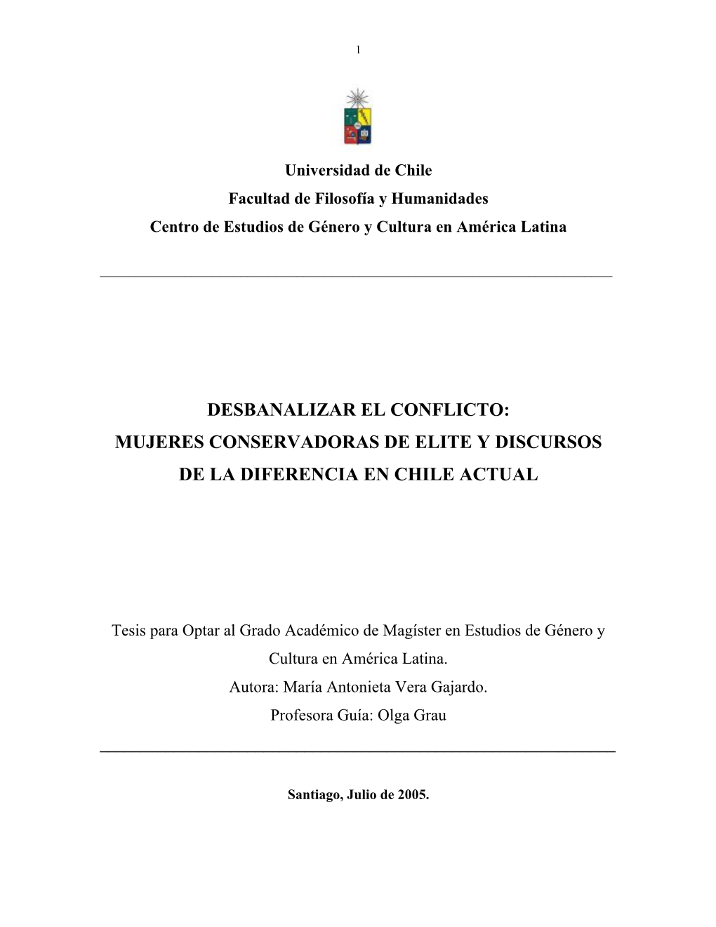 Mujeres Conservadoras De Elite Y Discursos De La Diferencia En Chile Actual