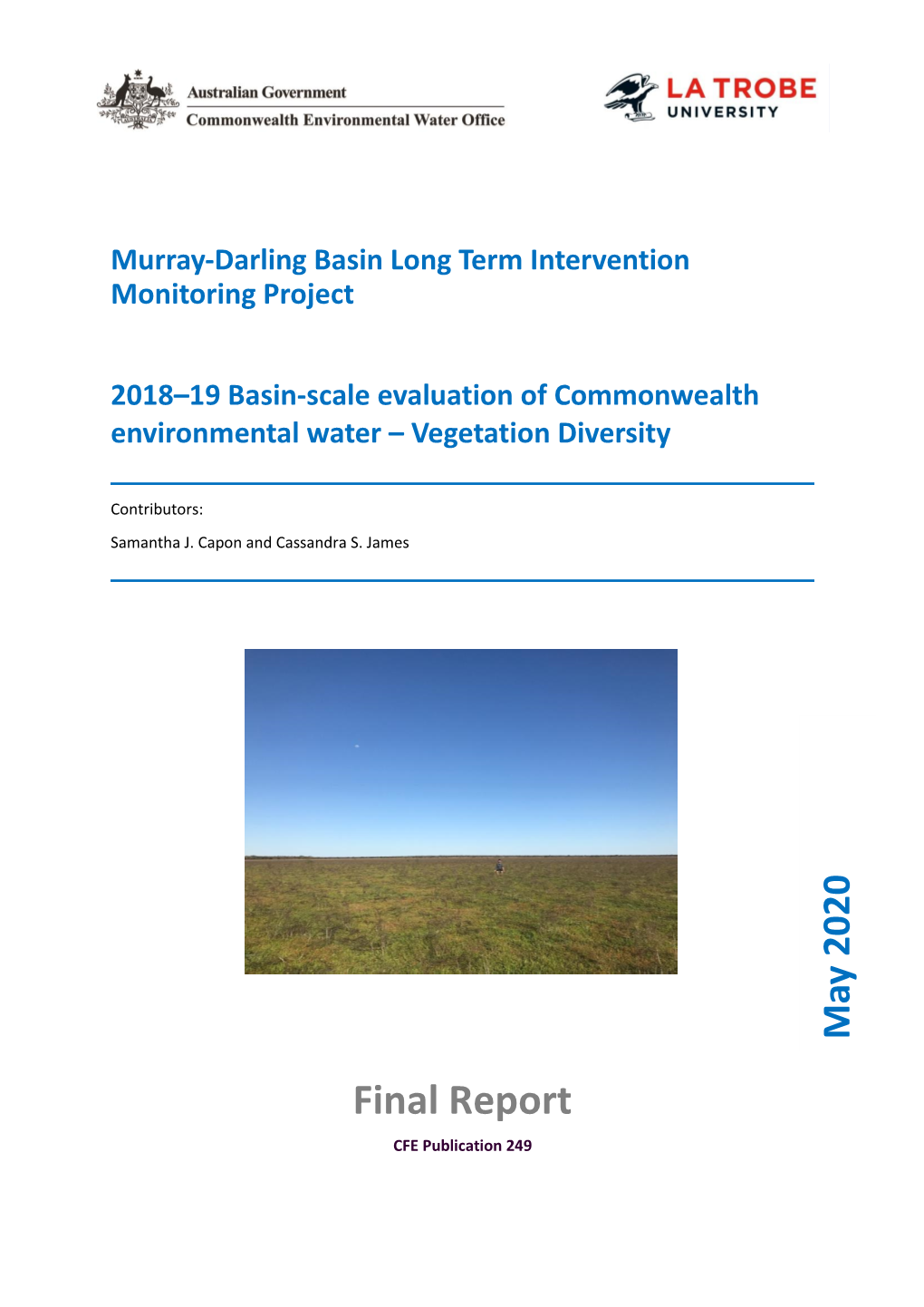 2018–19 Basin-Scale Evaluation of Commonwealth Environmental Water – Vegetation Diversity