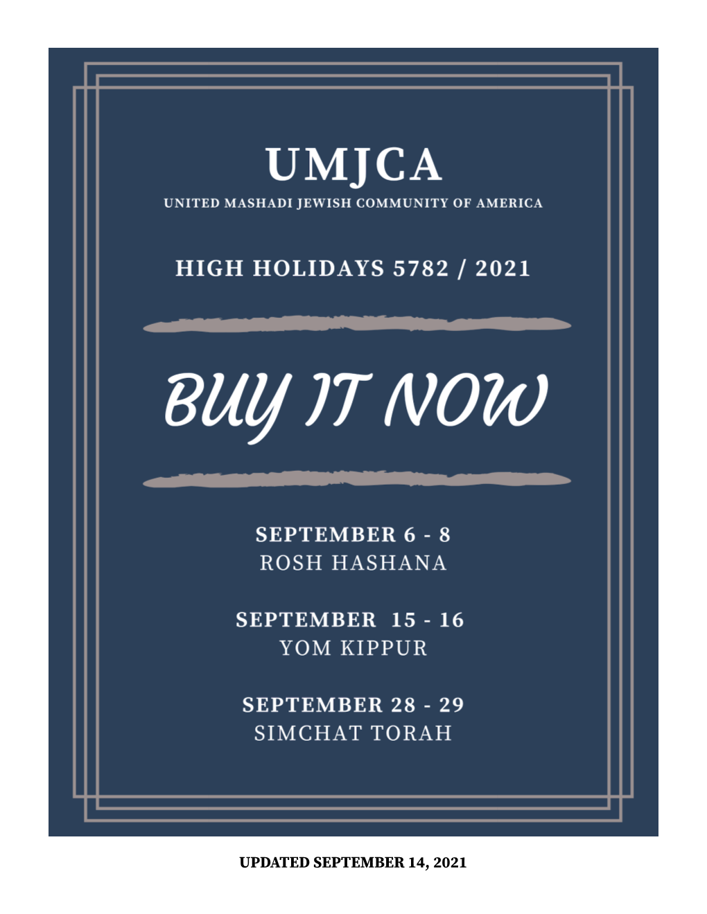 UMJCA – High Holidays '21 – Buy It