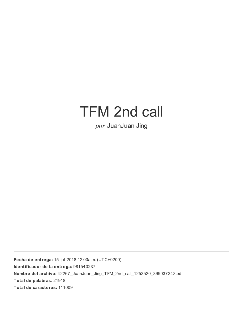 TFM 2Nd Call Por Juanjuan Jing