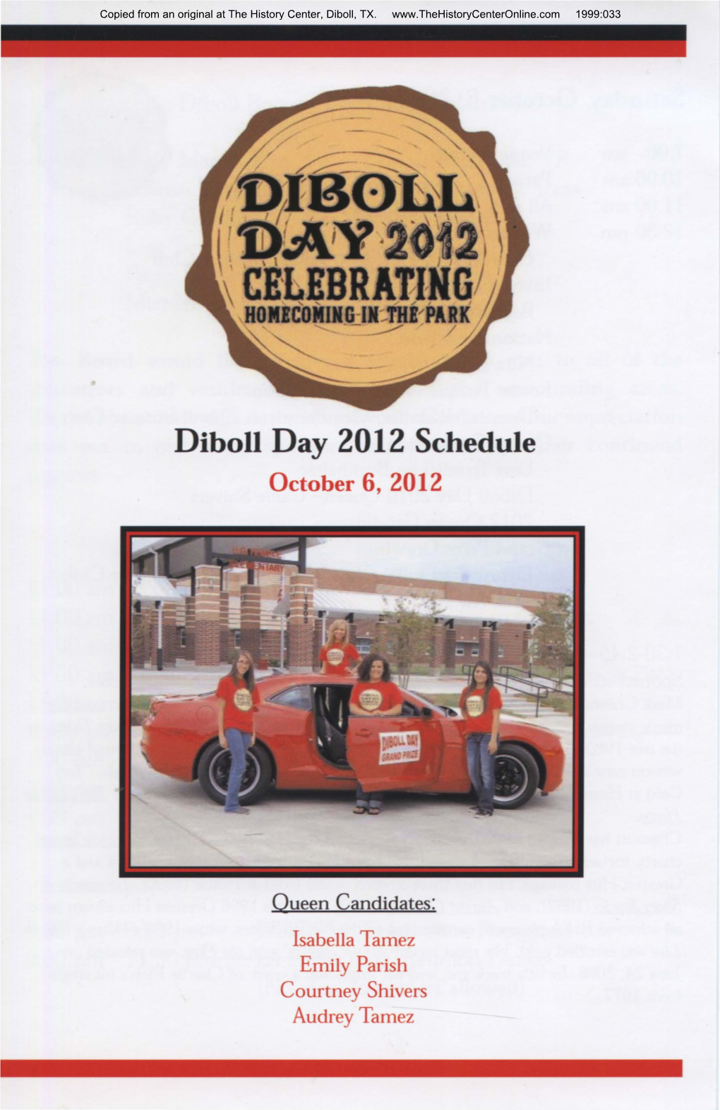 2012 Diboll Day Program