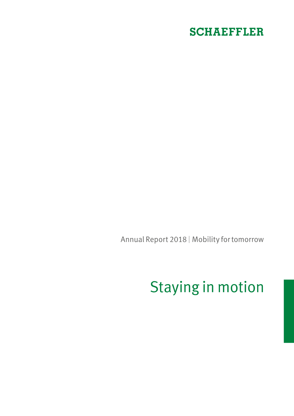 Schaeffler Annual Report March 06, 2019: Staying in Motion