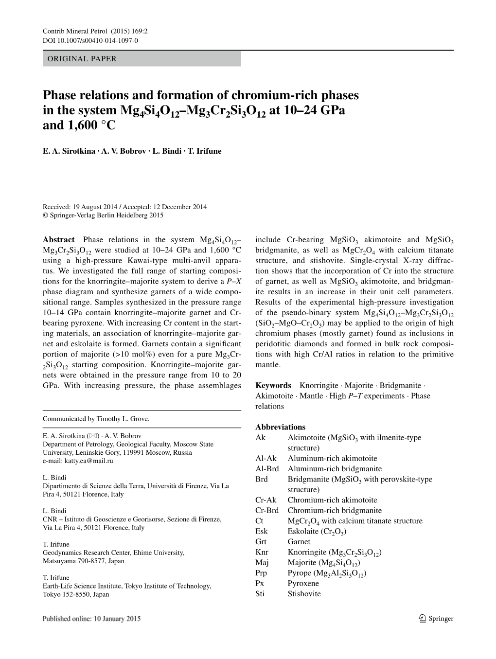 Phase Relations and Formation of Chromium‑Rich Phases in the System