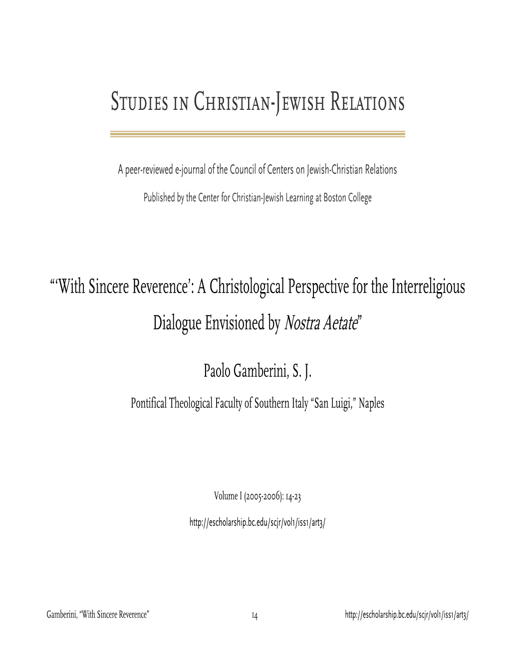 Studies in Christian-Jewish Relations