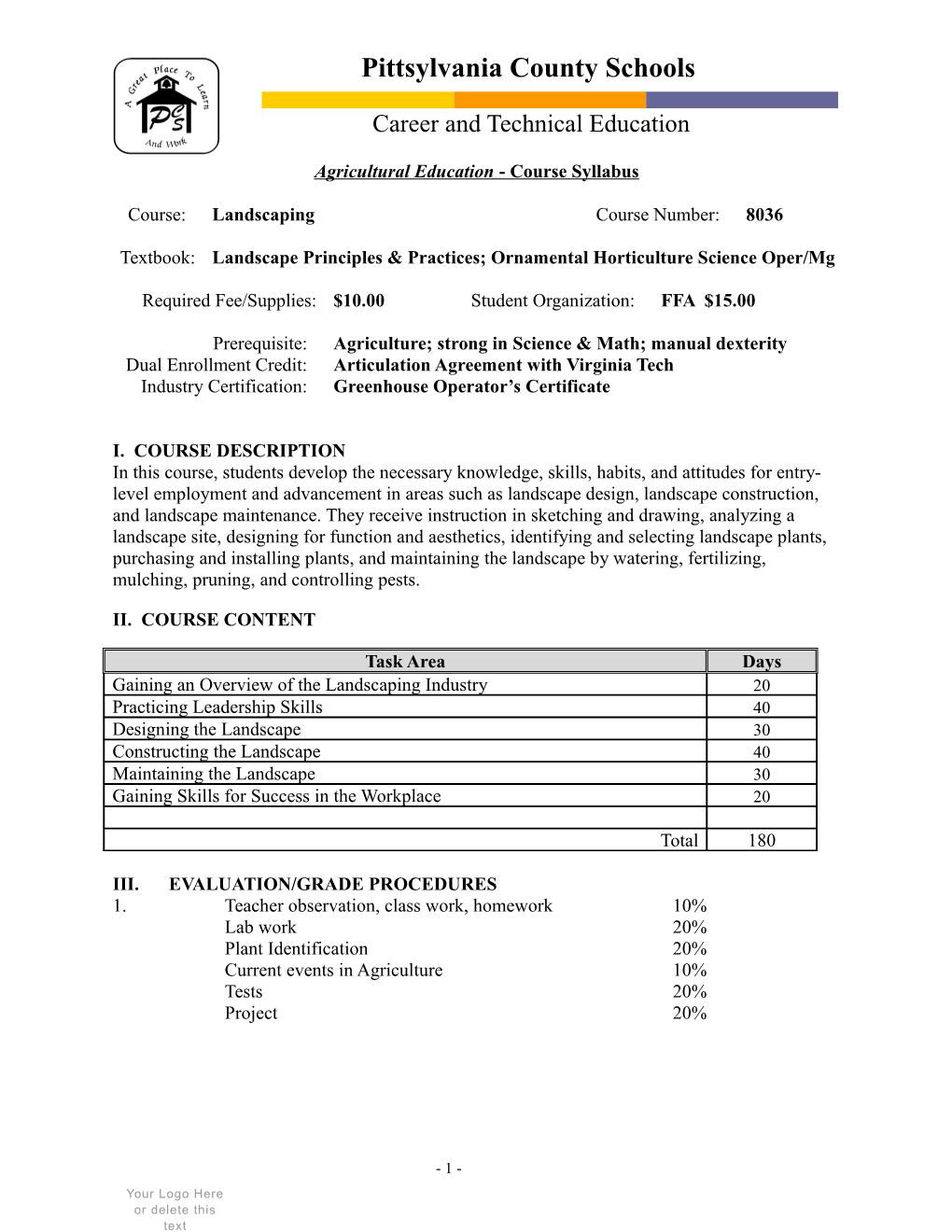 Agricultural Education Course Syllabus s4