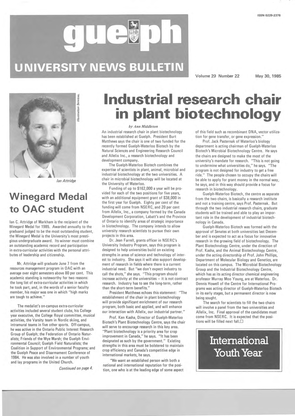 Industrial Research Chair in Plant Biotechnology