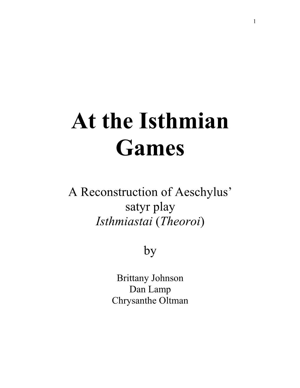 Isthmian Games