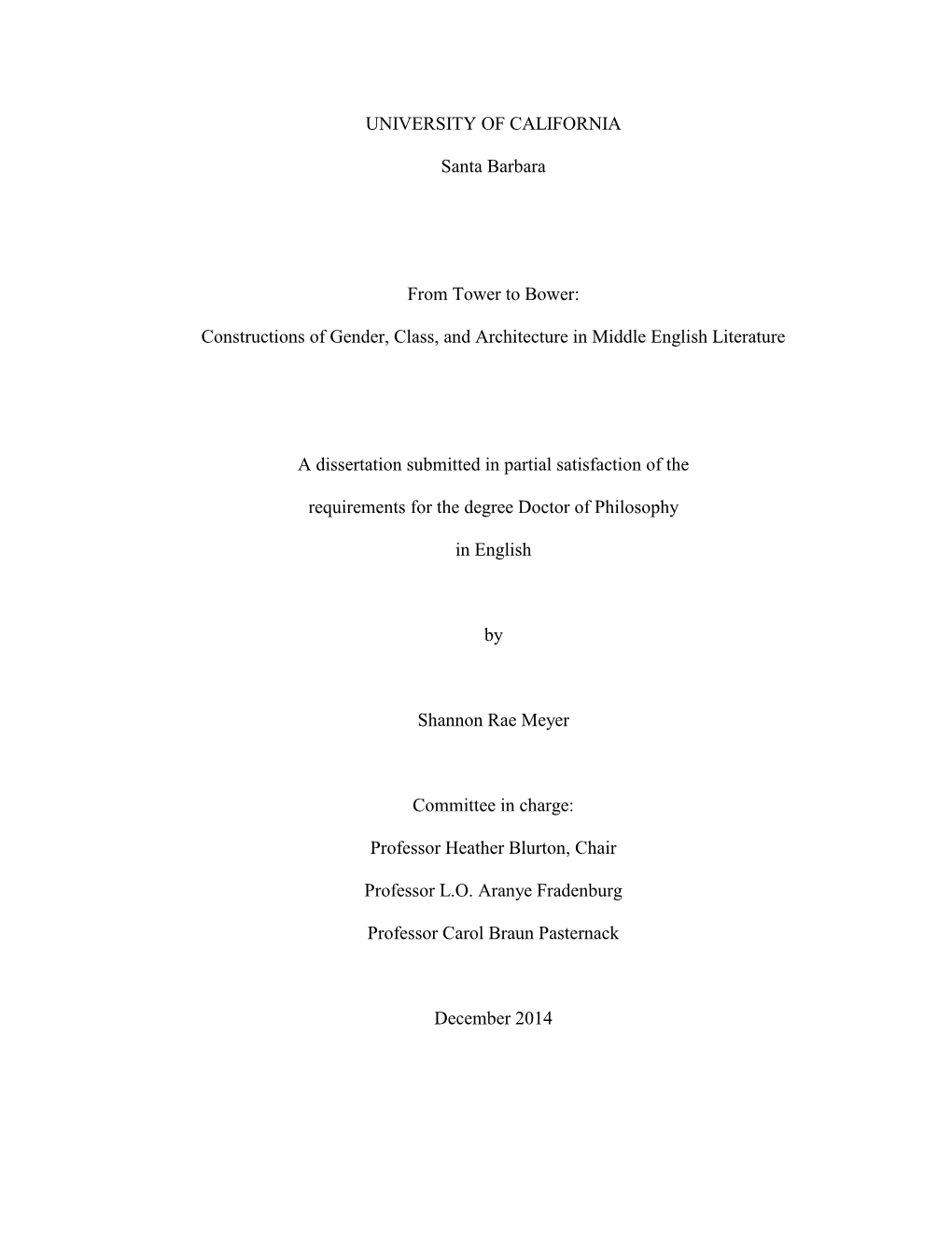 UC Santa Barbara Dissertation Template