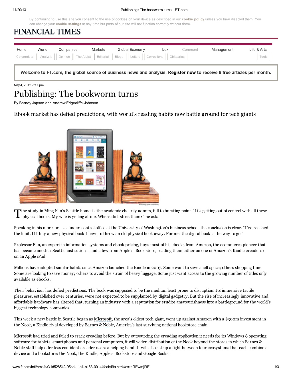 Publishing: the Bookworm Turns - FT.Com