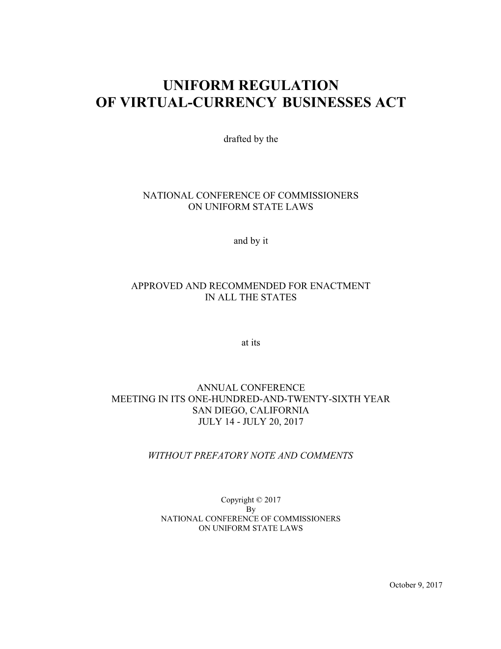 Of Virtual-Currency Businesses Act