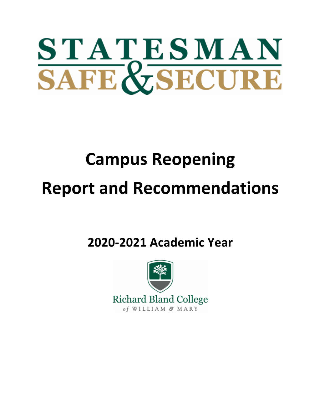 Campus Reopening Report and Recommendations