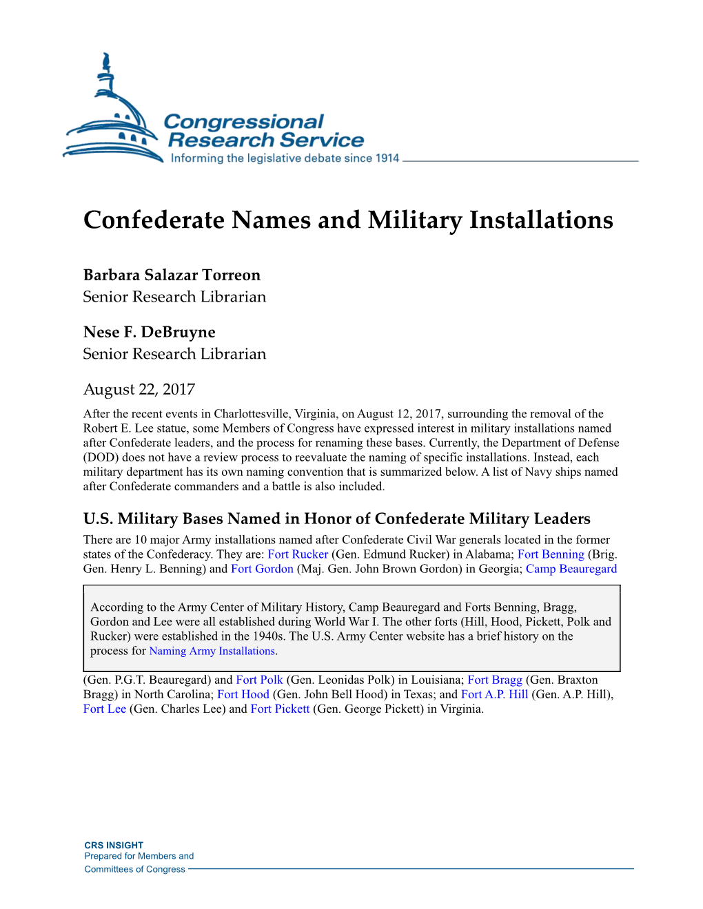 Confederate Names and Military Installations
