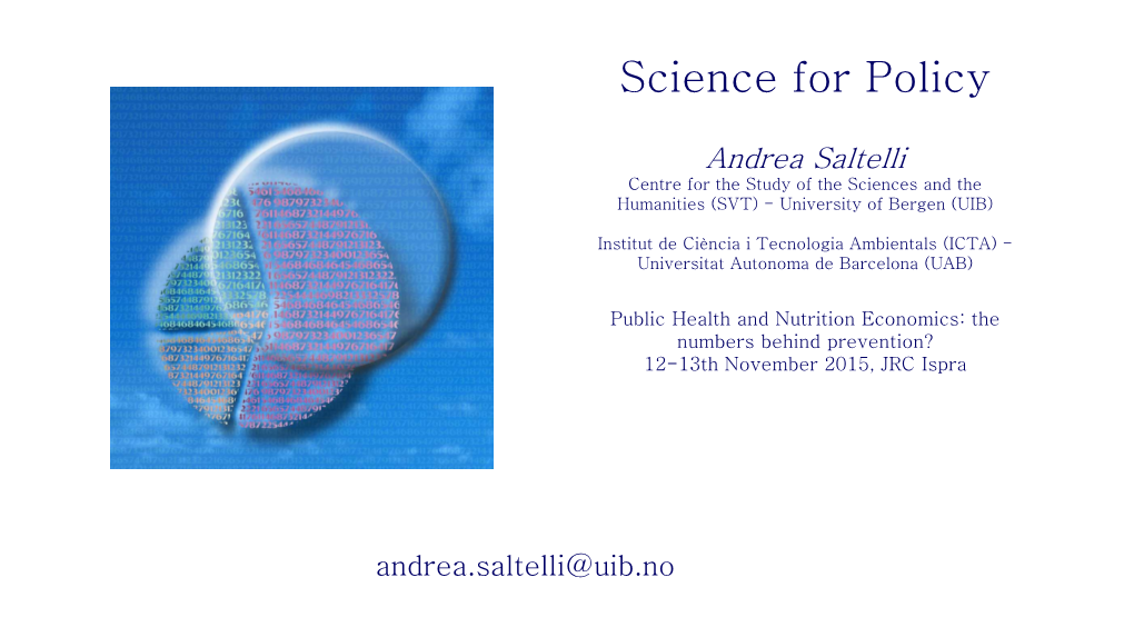 Science for Policy