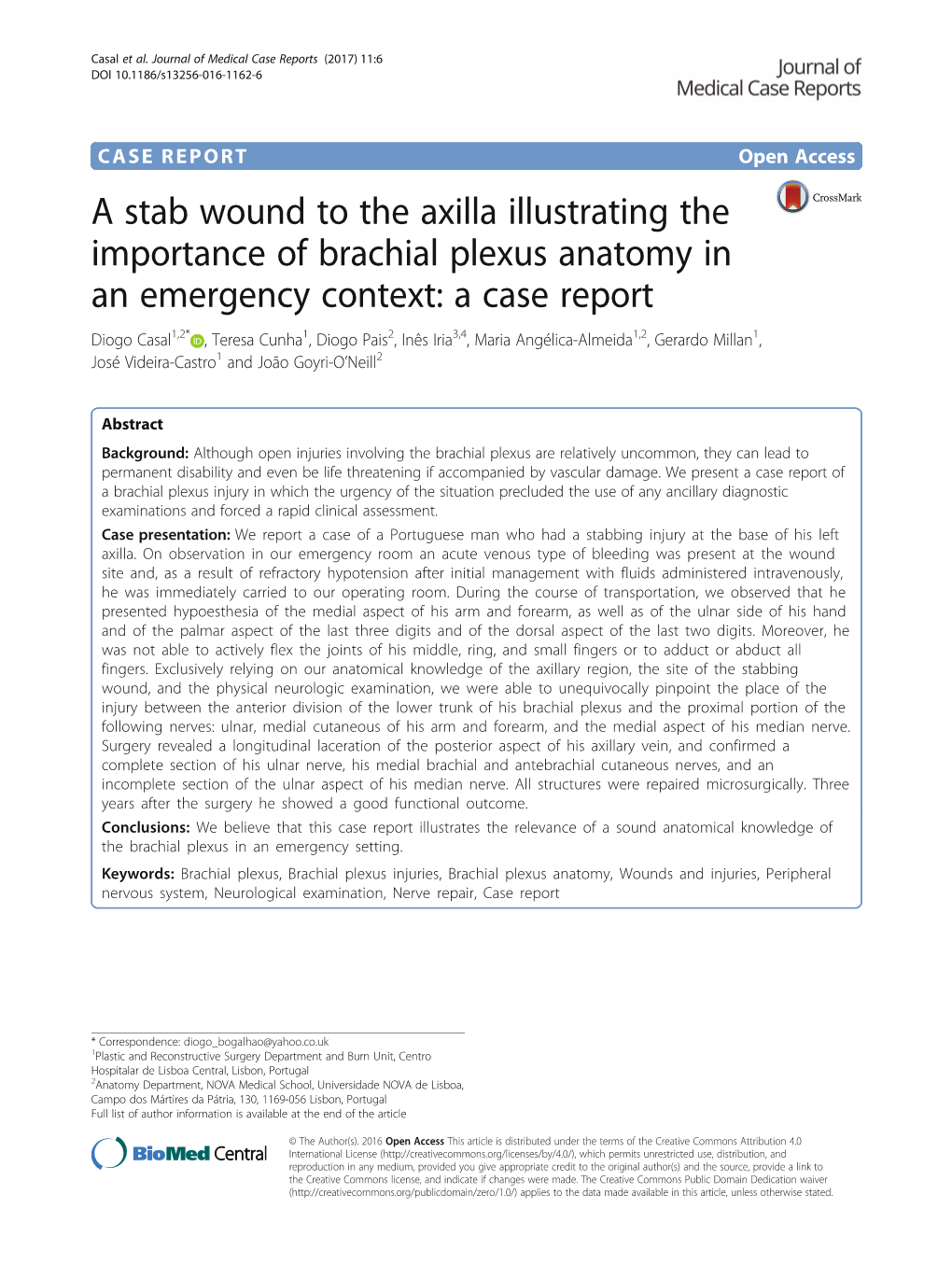 A Stab Wound to the Axilla Illustrating