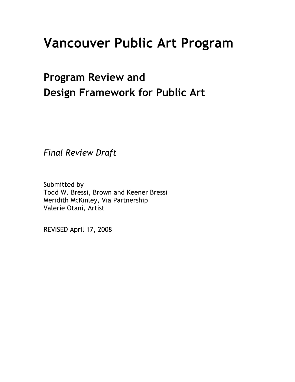 Public Art Review Plan