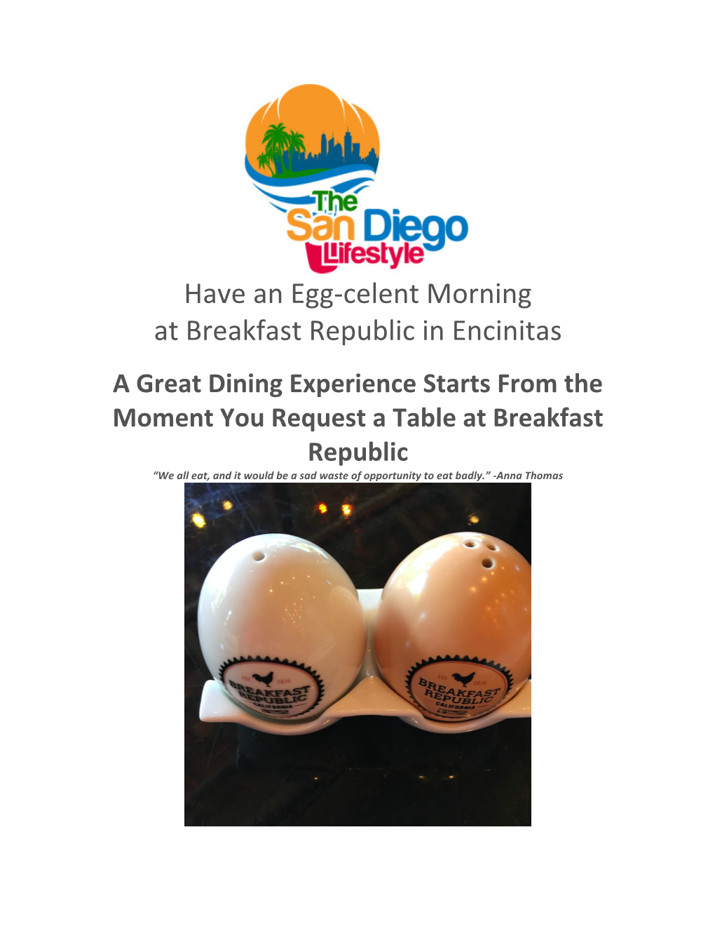 Have an Egg-Celent Morning at Breakfast Republic in Encinitas