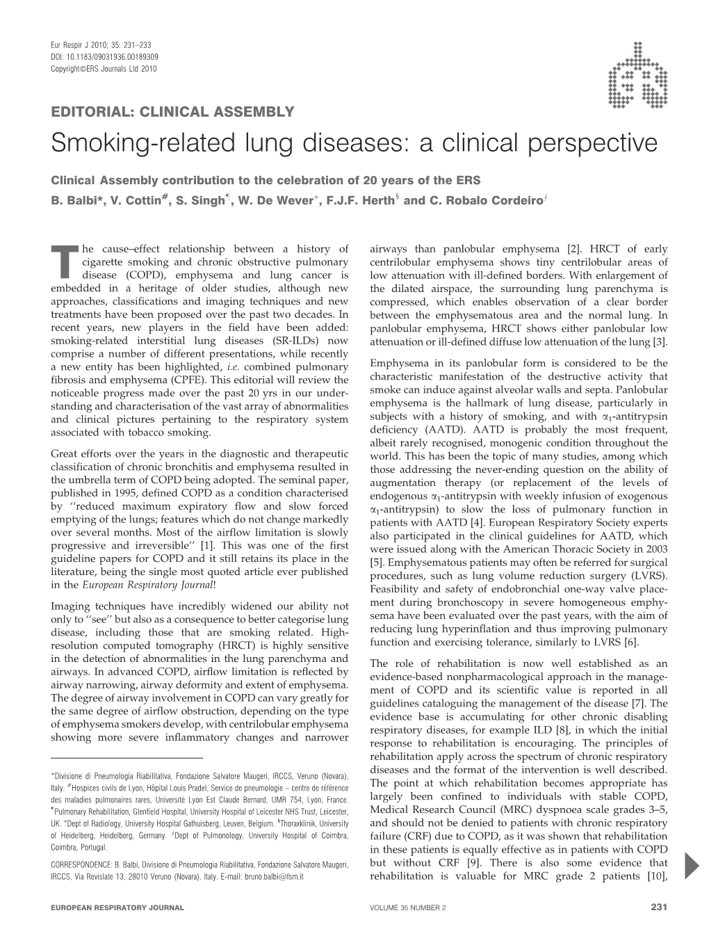 Smoking-Related Lung Diseases: a Clinical Perspective