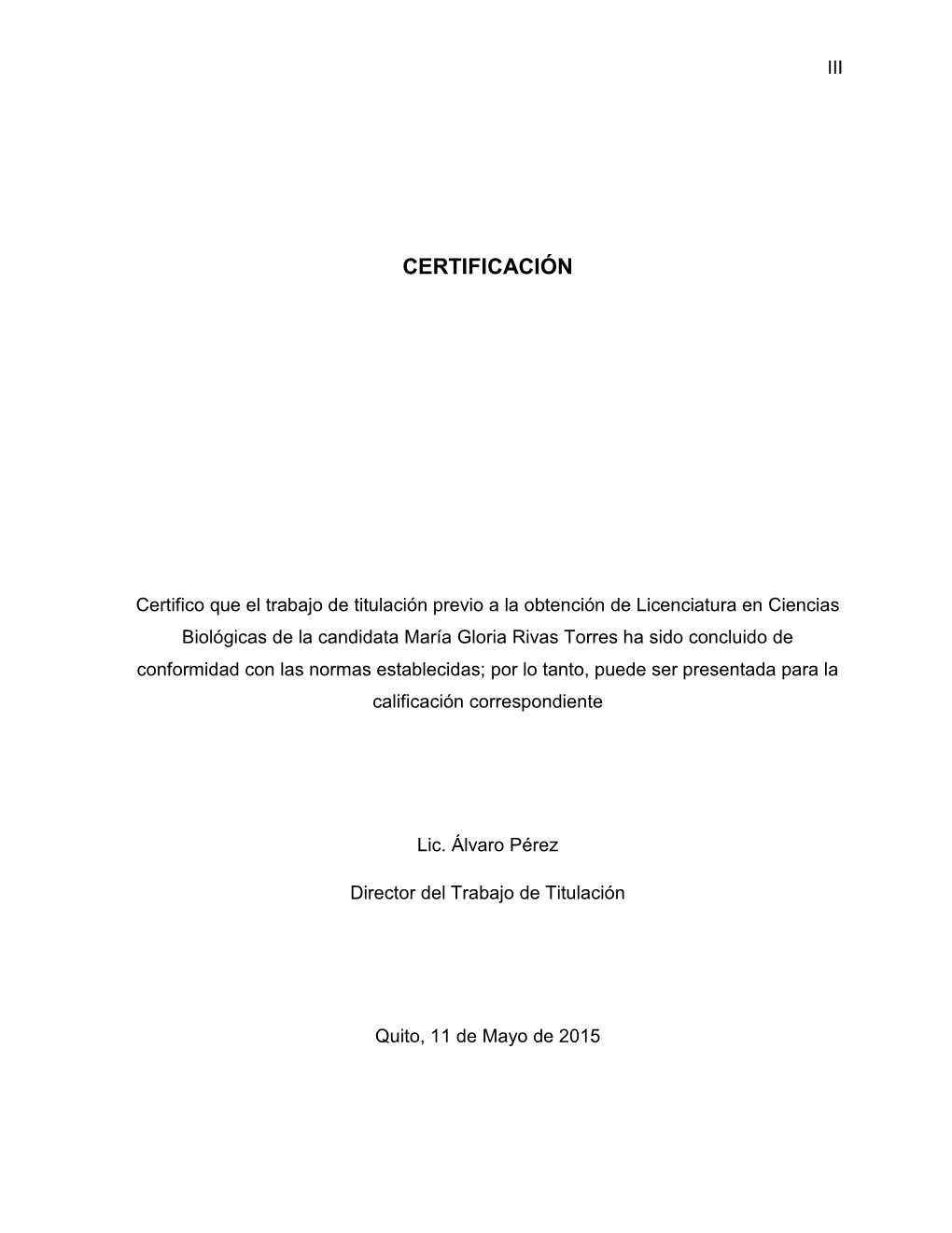 Certificación