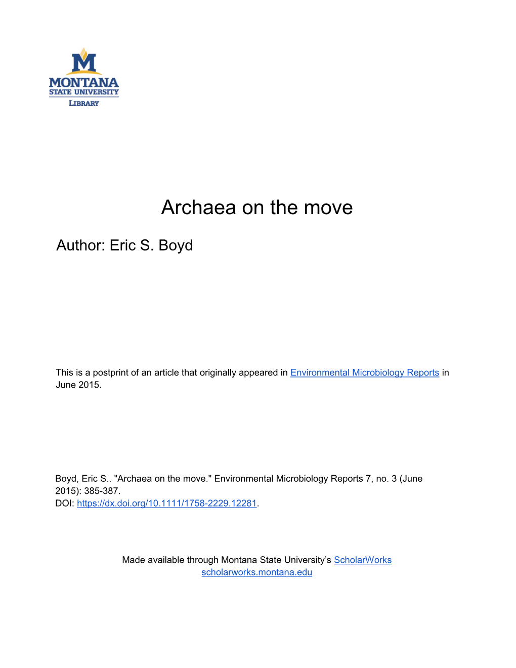 Archaea on the Move