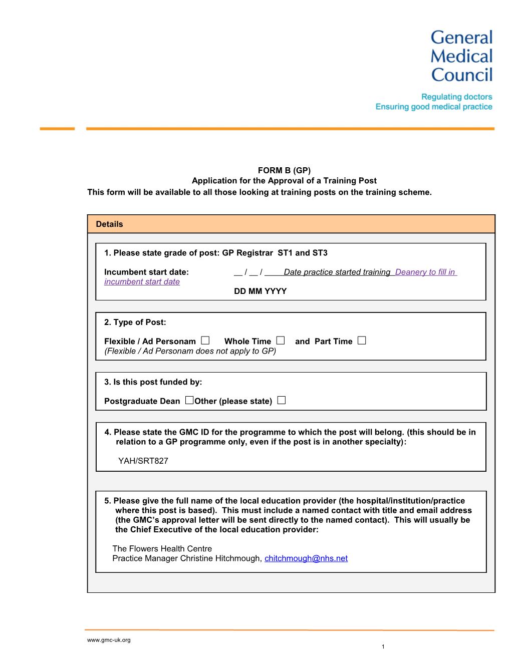 Quality Framework Operational Guide - Annex 4: Application for the Approval of a New Training